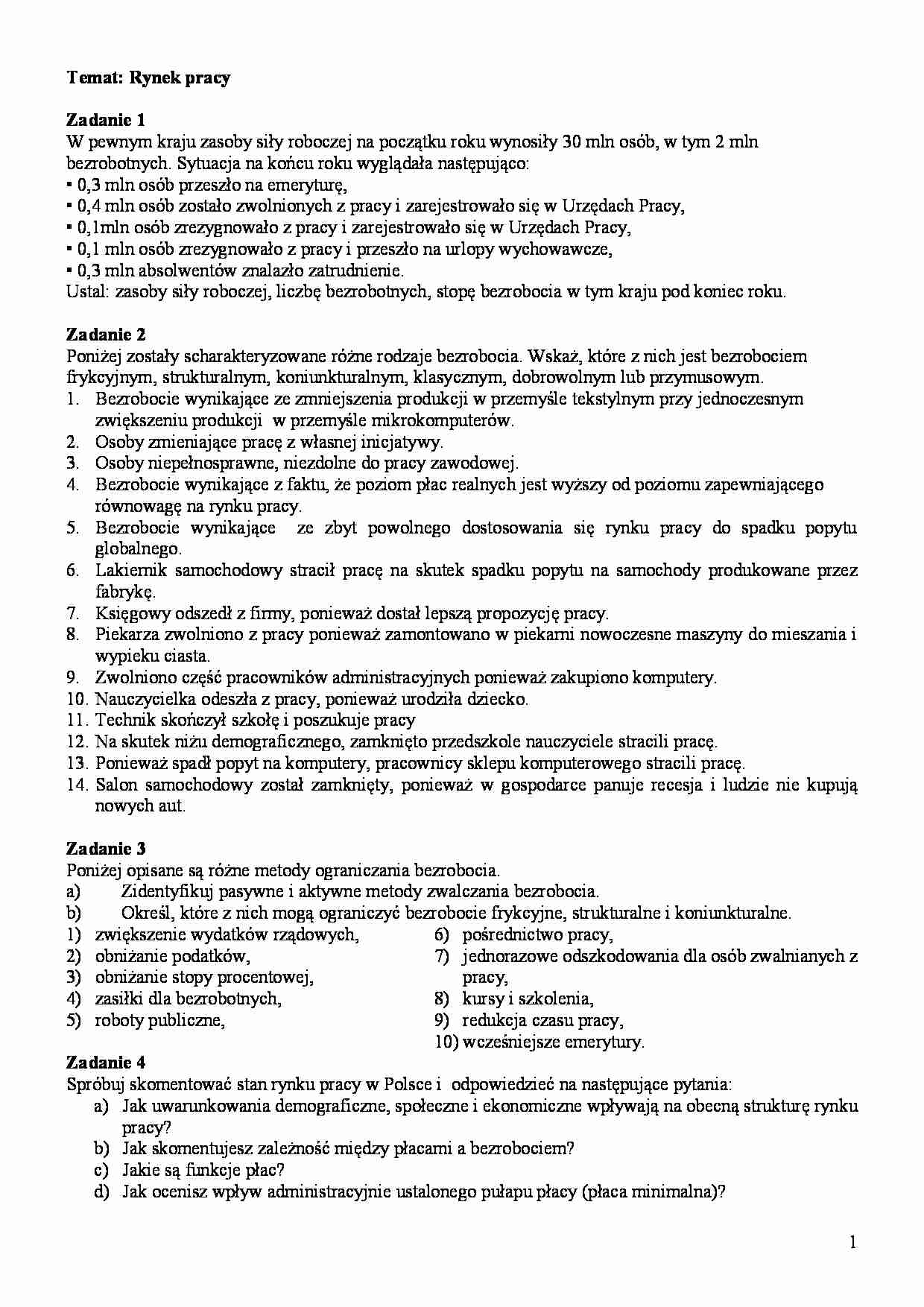 Ekonomia -Rynek pracy - strona 1