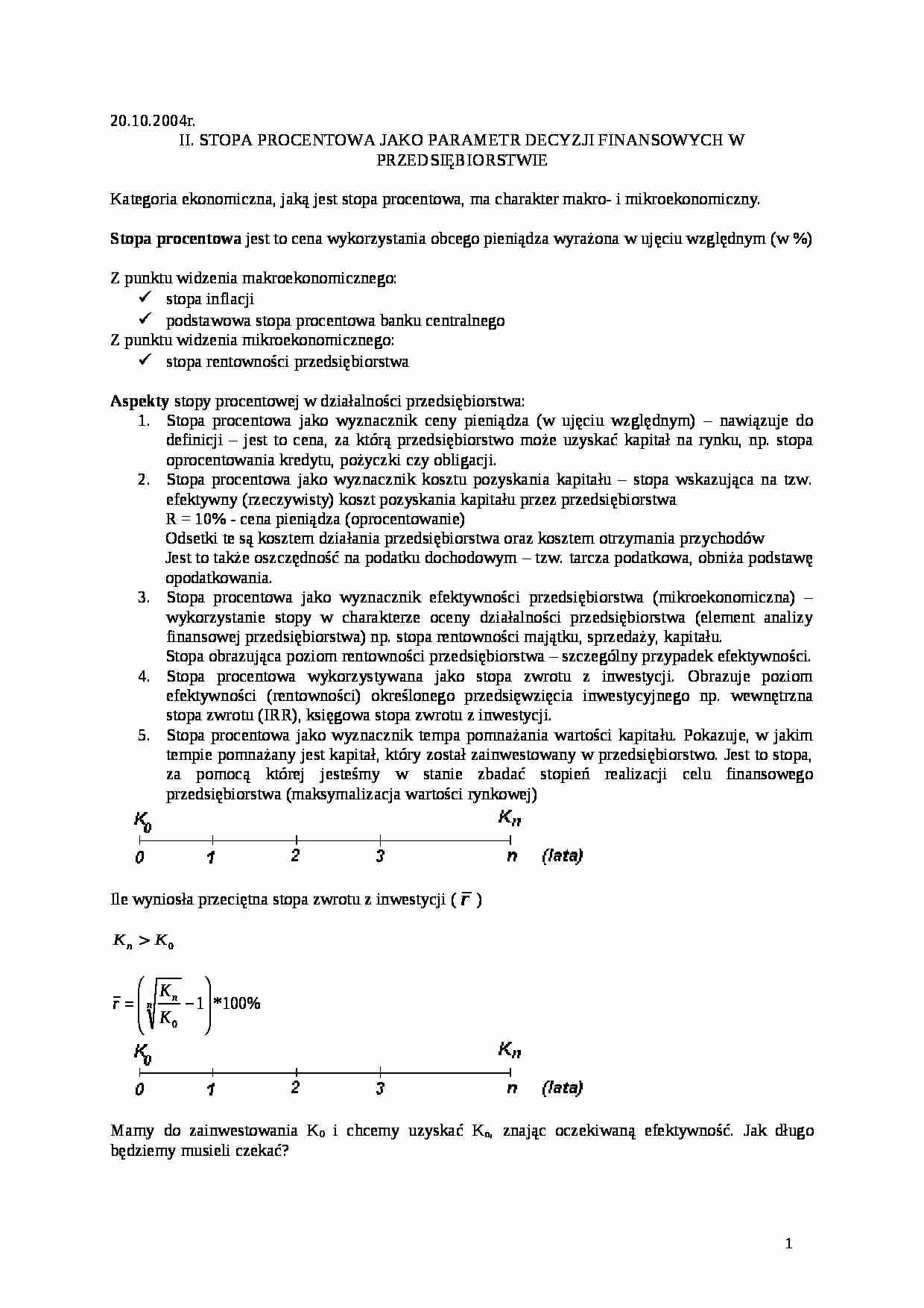 Zarządzanie finansami - wykłady - strona 1