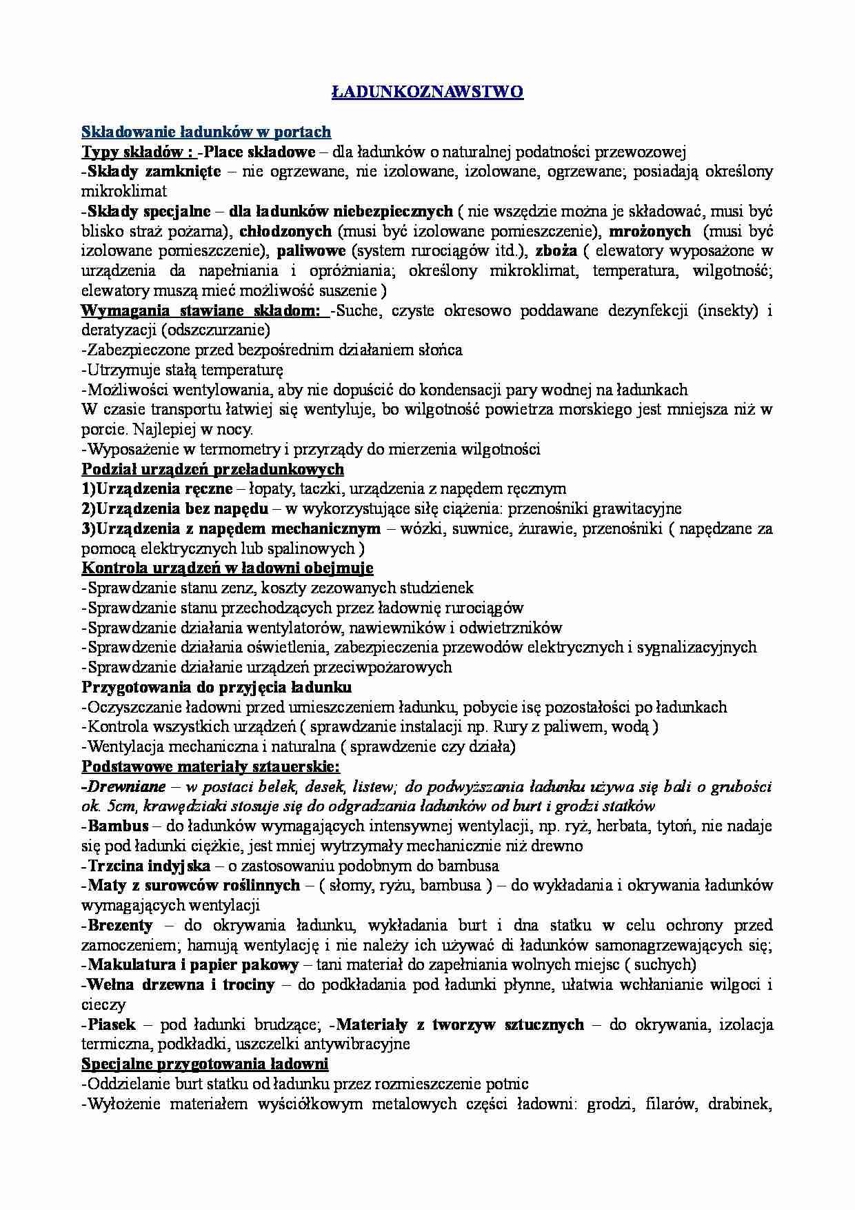 Składowanie ładunków w portach - strona 1