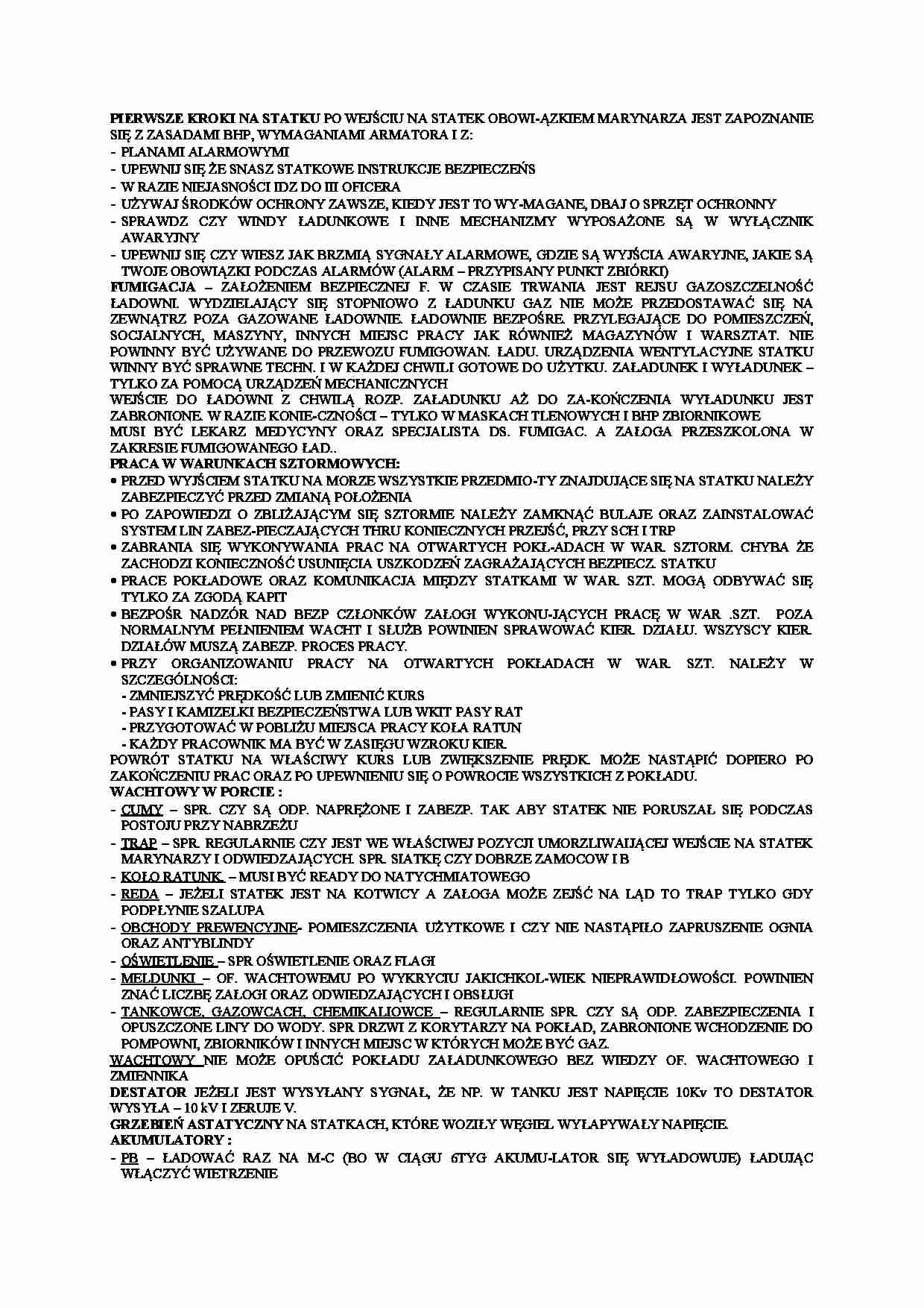 Bezpieczeństwo i higiena pracy - kolokwium - strona 1