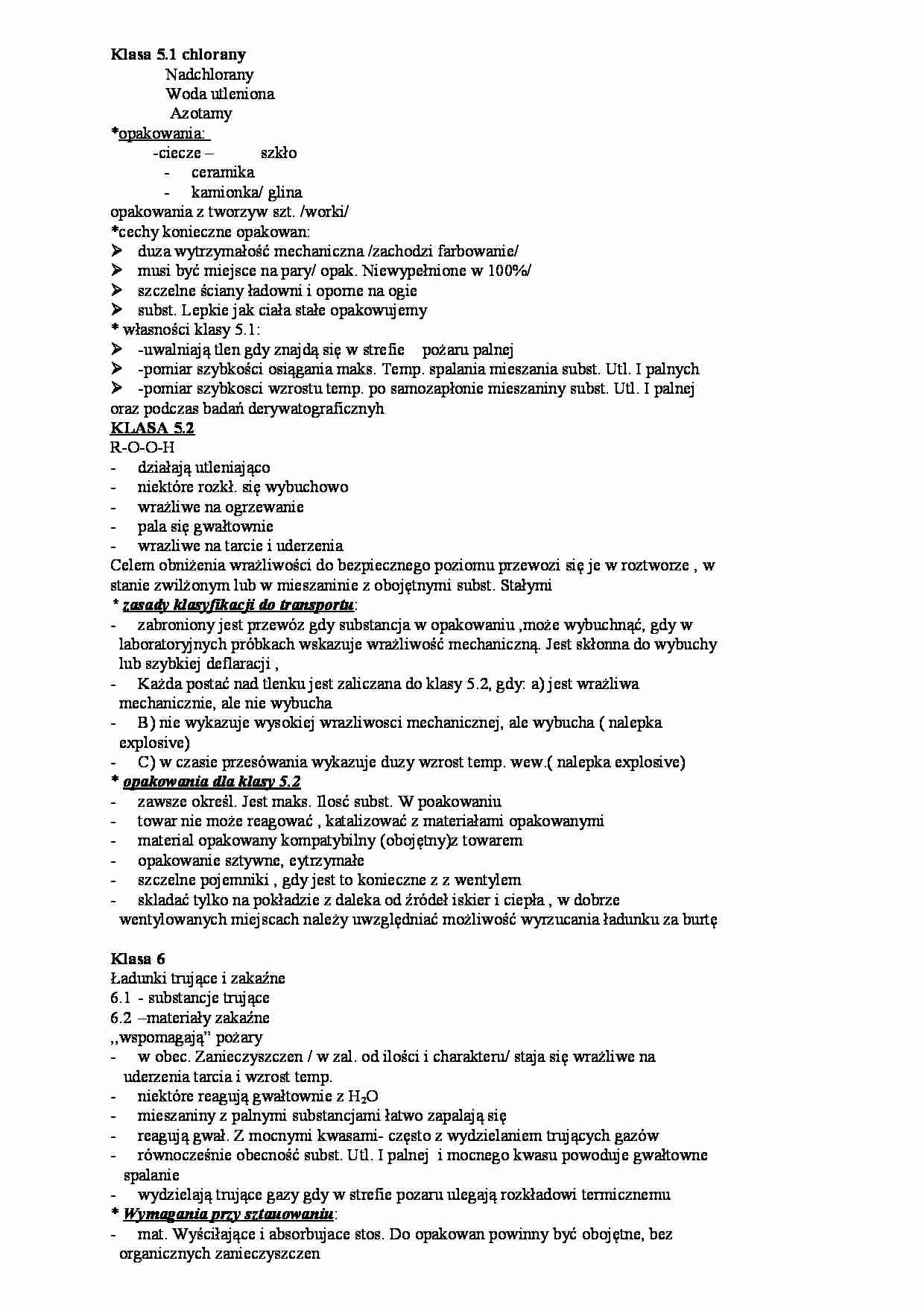 Klasy ładunków 5-8 - strona 1