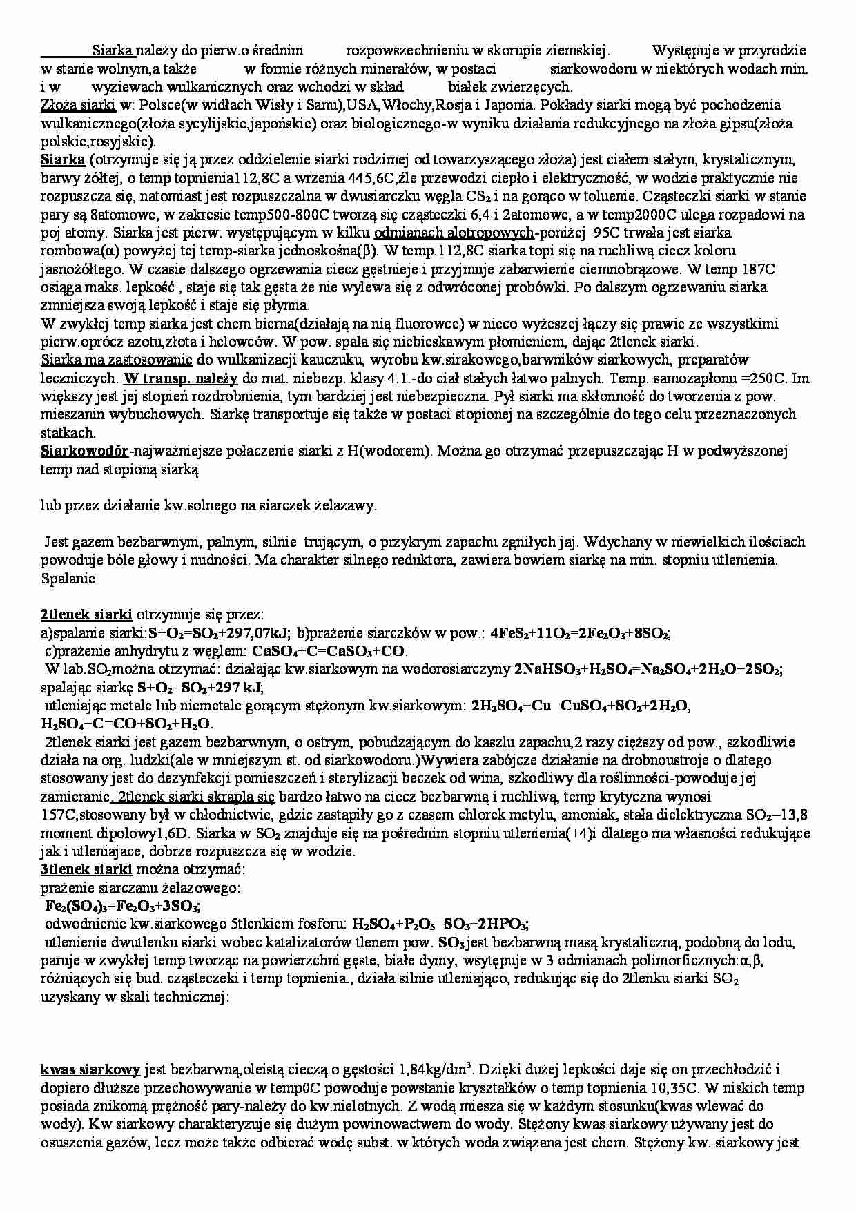 Siarka i jej związki - strona 1