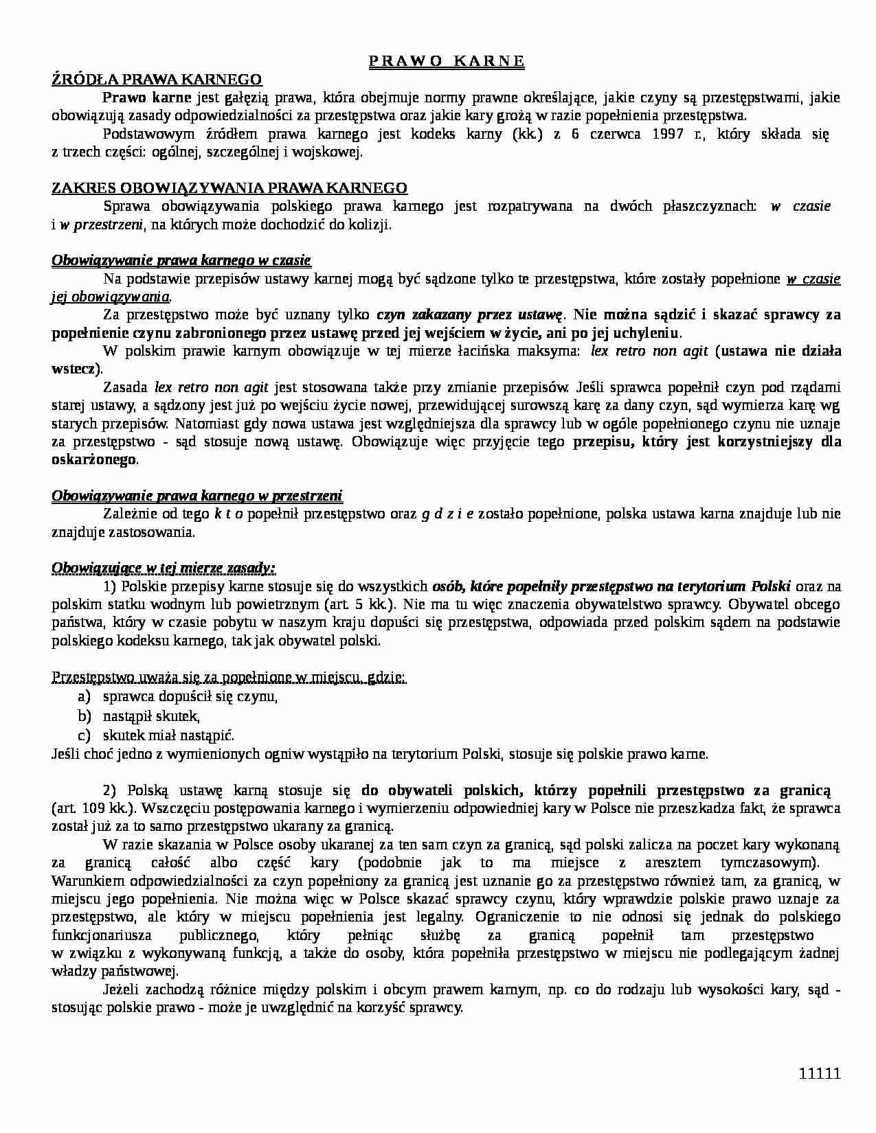 prawo karne notatki - strona 1