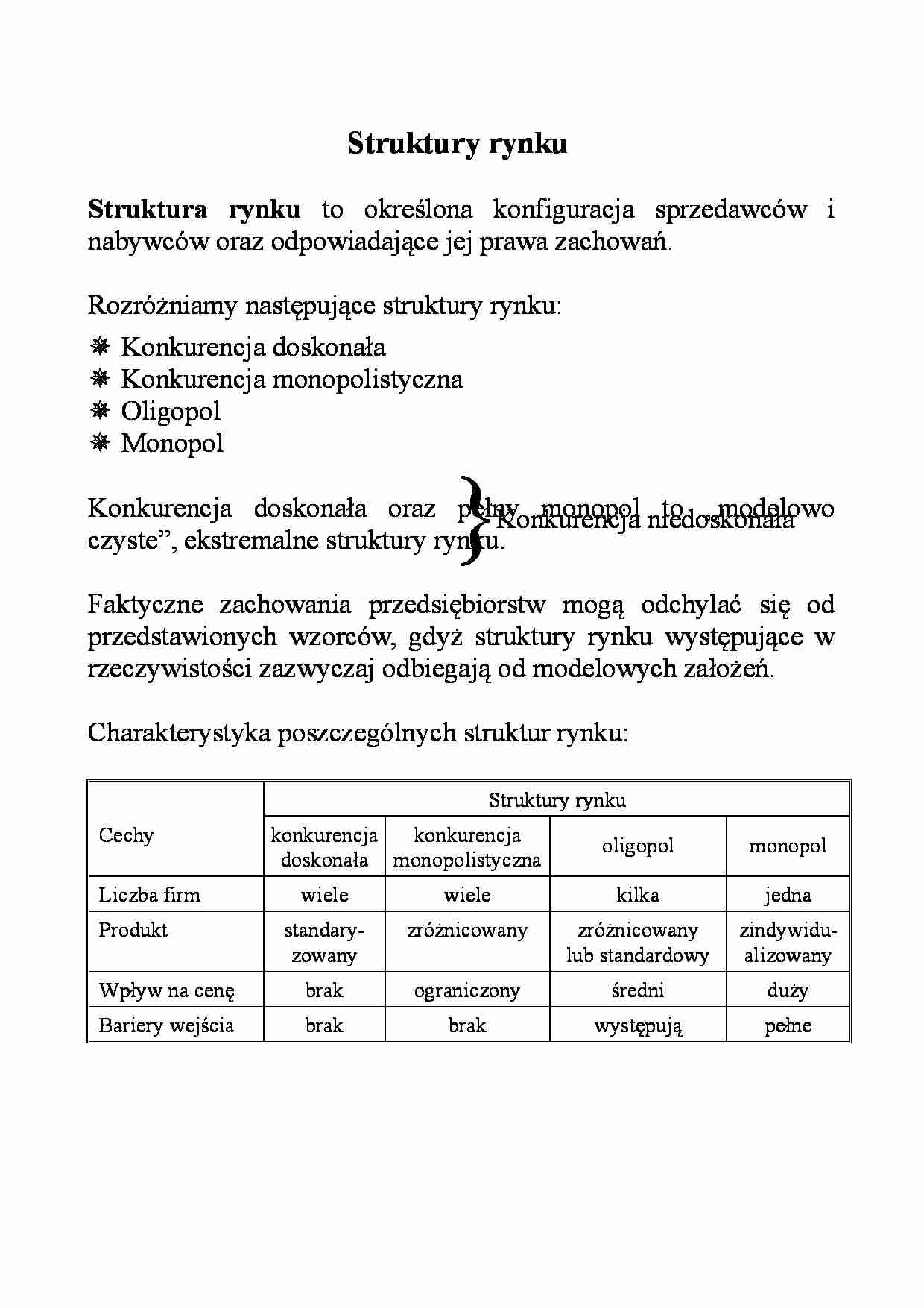 Ekonomia - Struktury rynku - strona 1
