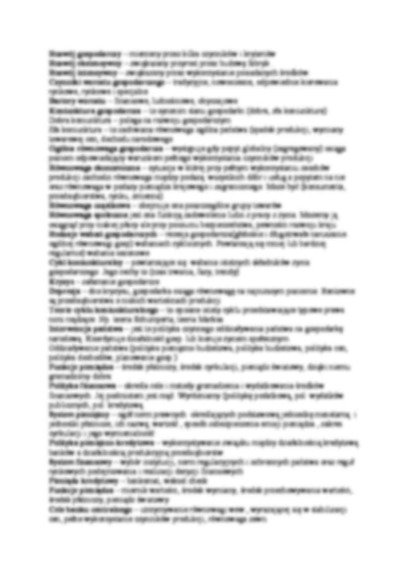 Ekonomia - pojęcia na kolokwium - strona 2