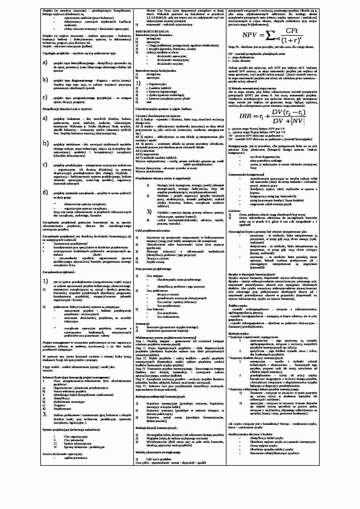 Zarządzanie projektami -paczka - strona 1