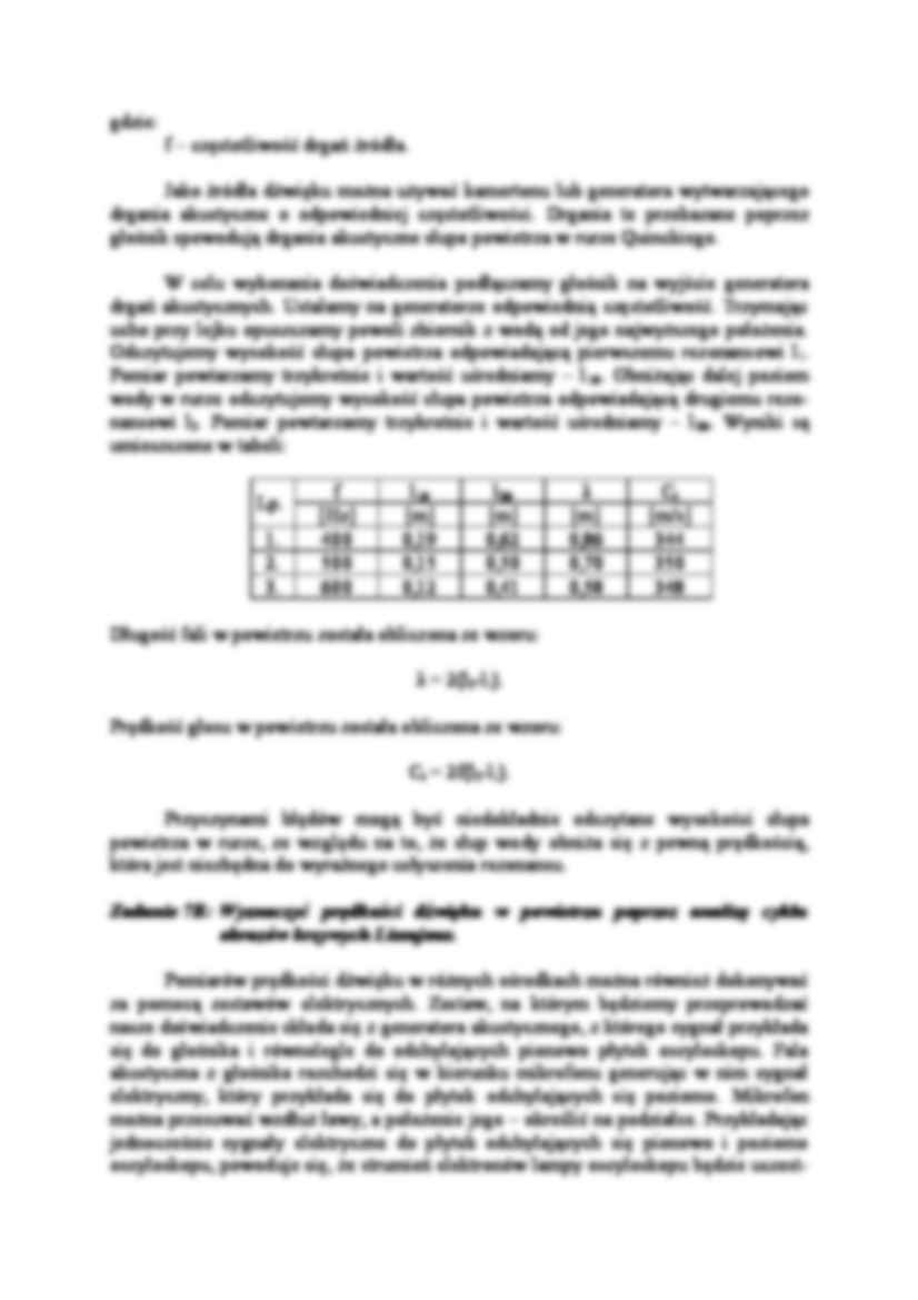 Wyznaczanie prędkosci rozchodzenia się fal akustycznych - strona 3