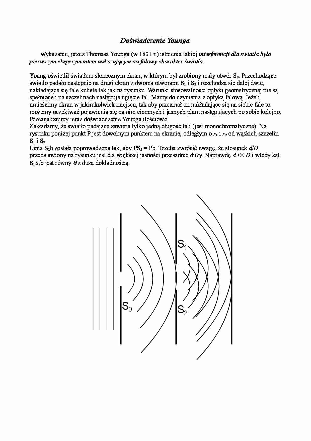 Fizyka - doświadczenie Younga - strona 1