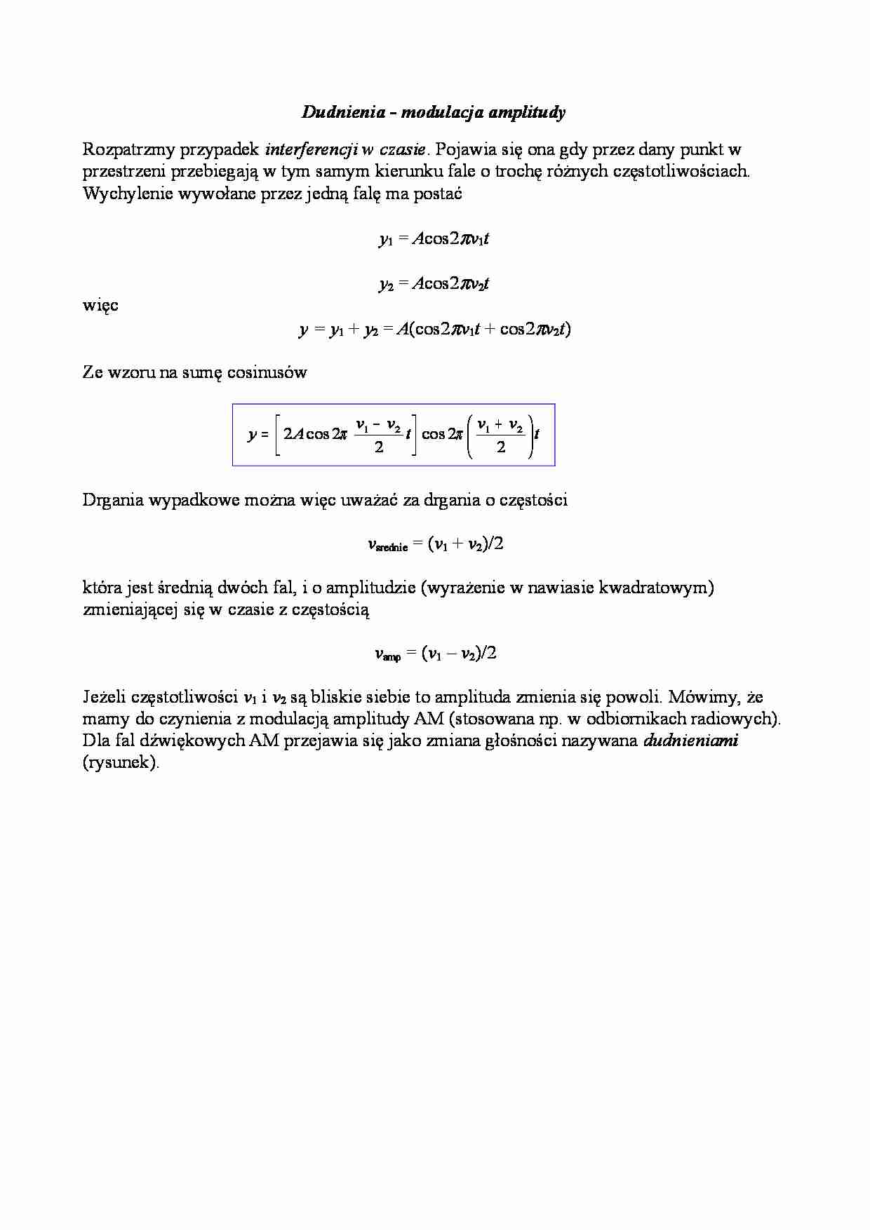 Dudnienia - modulacja amplitudy - strona 1