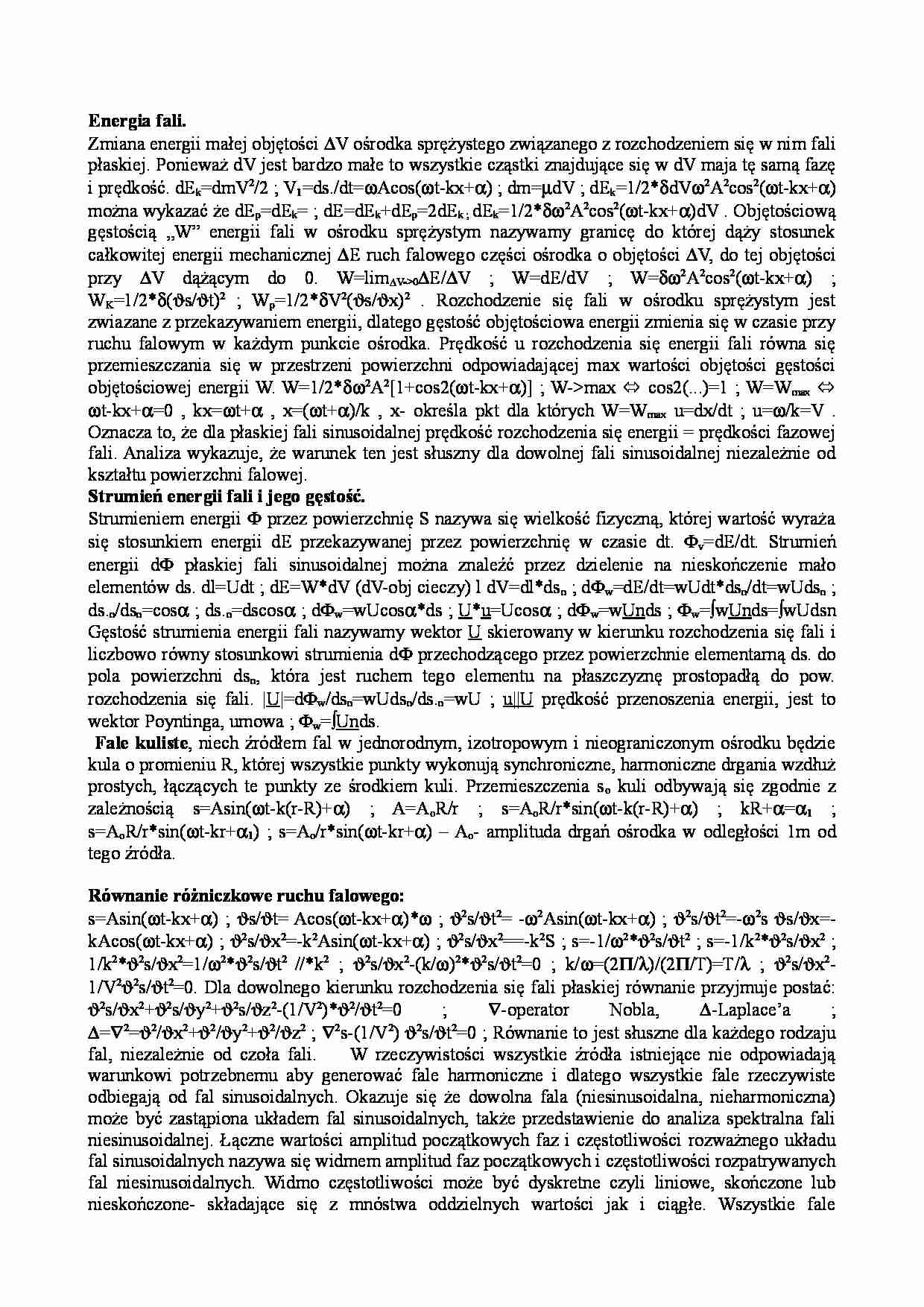 Fizyka - Energia fali - strona 1