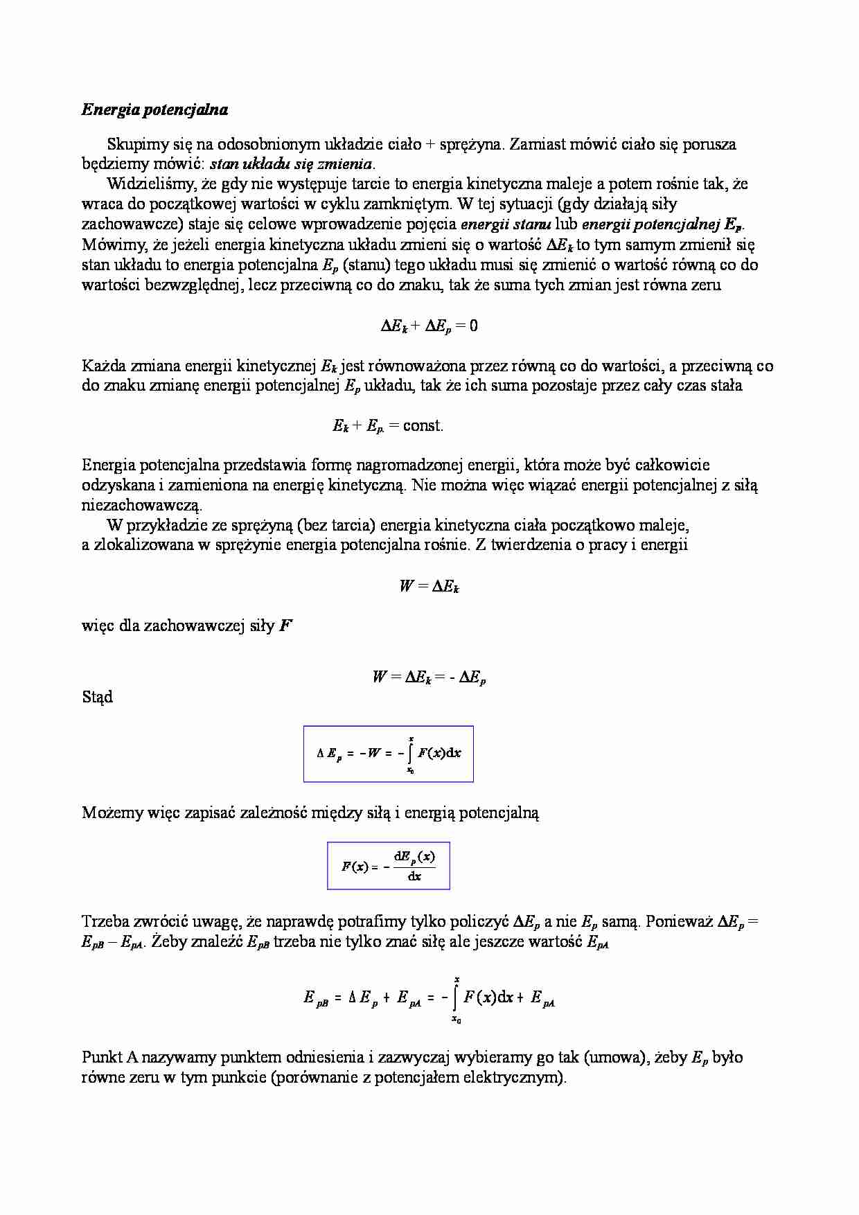 Fizyka - Energia potencjalna - strona 1