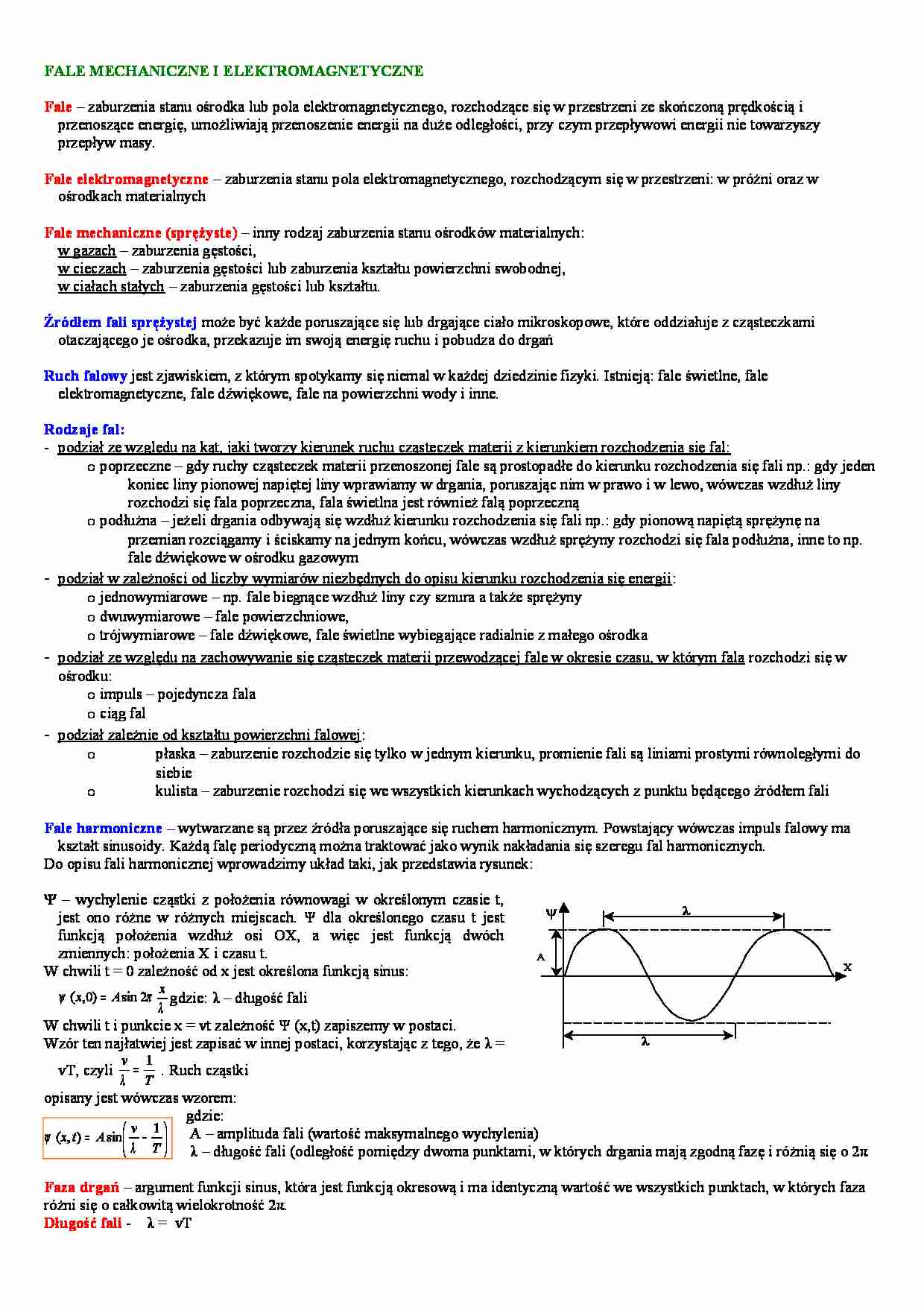 Fale mechaniczne i elektromagnetyczne - strona 1