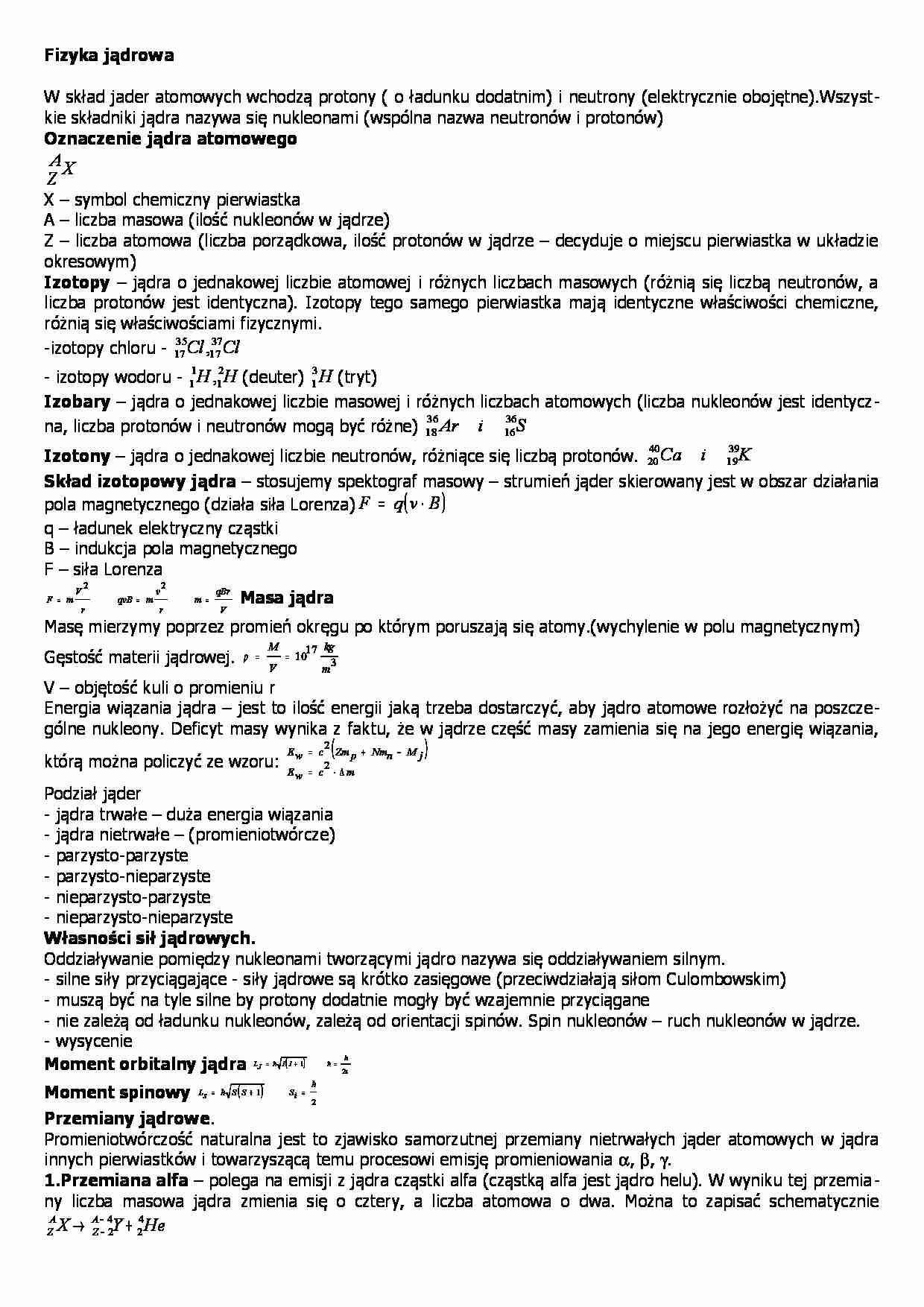 Fizyka jądrowa, jądra - strona 1