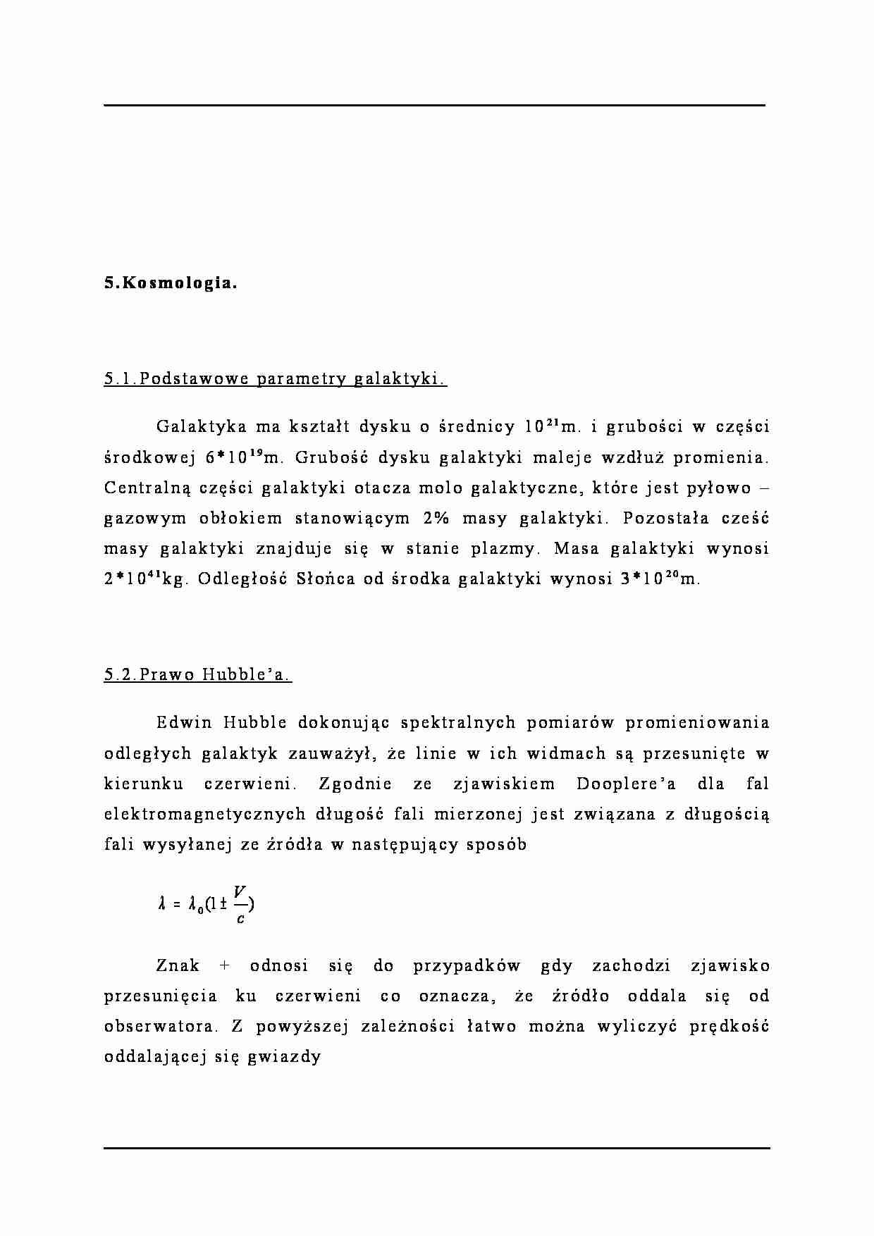 Fizyka - pojęcie kosmologii - strona 1