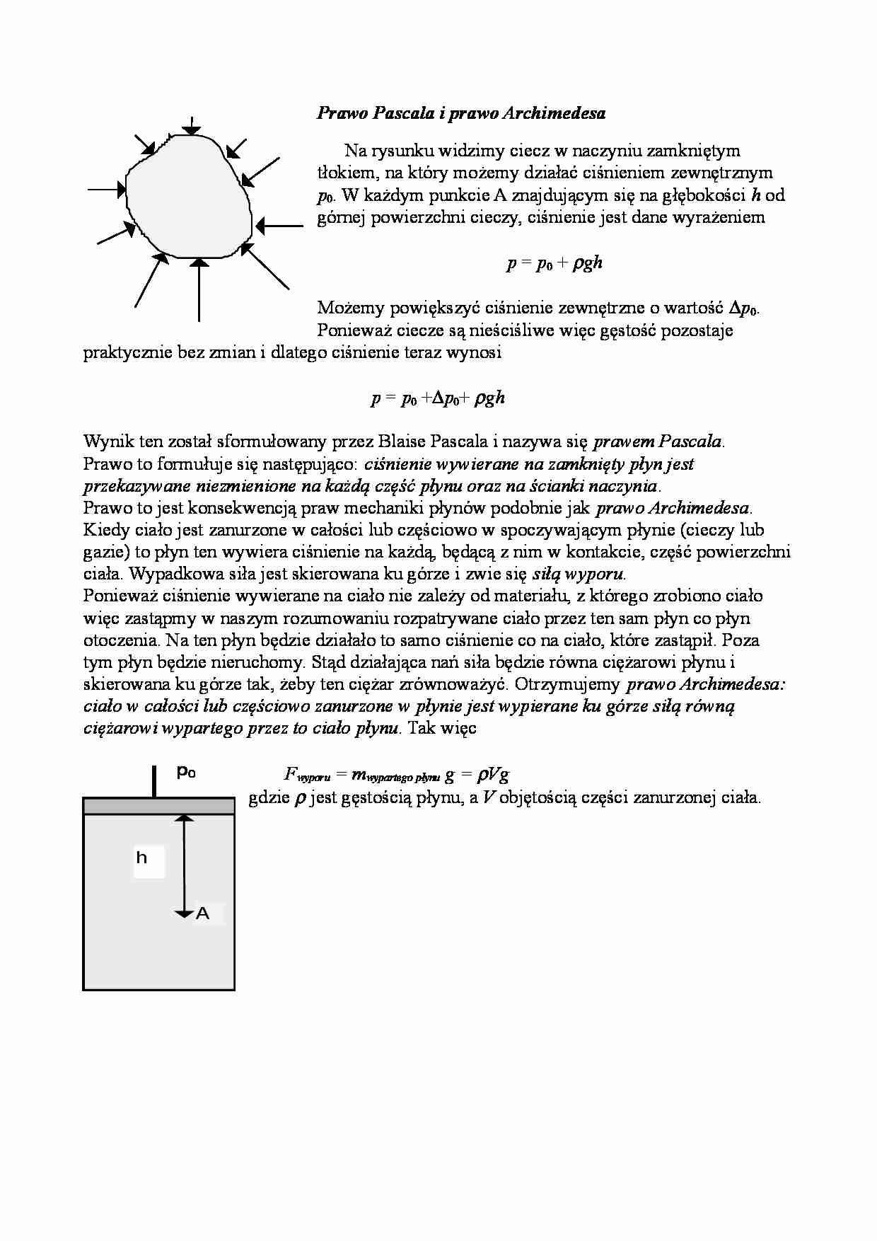 Prawo Pascala i prawo Archimedesa - strona 1