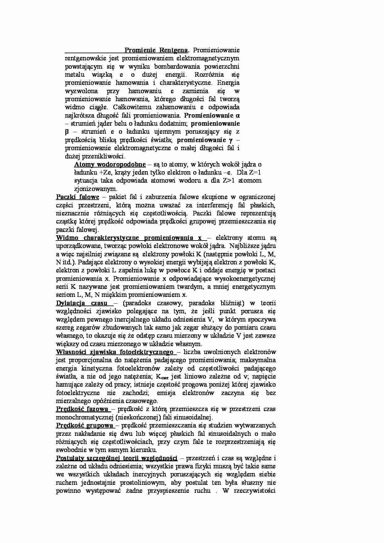 Fizyka - pojęcie promieniowania - strona 1