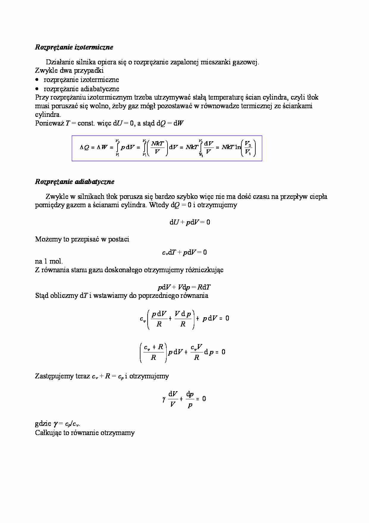 Rozprężanie izotermiczne i adiabatyczne - strona 1