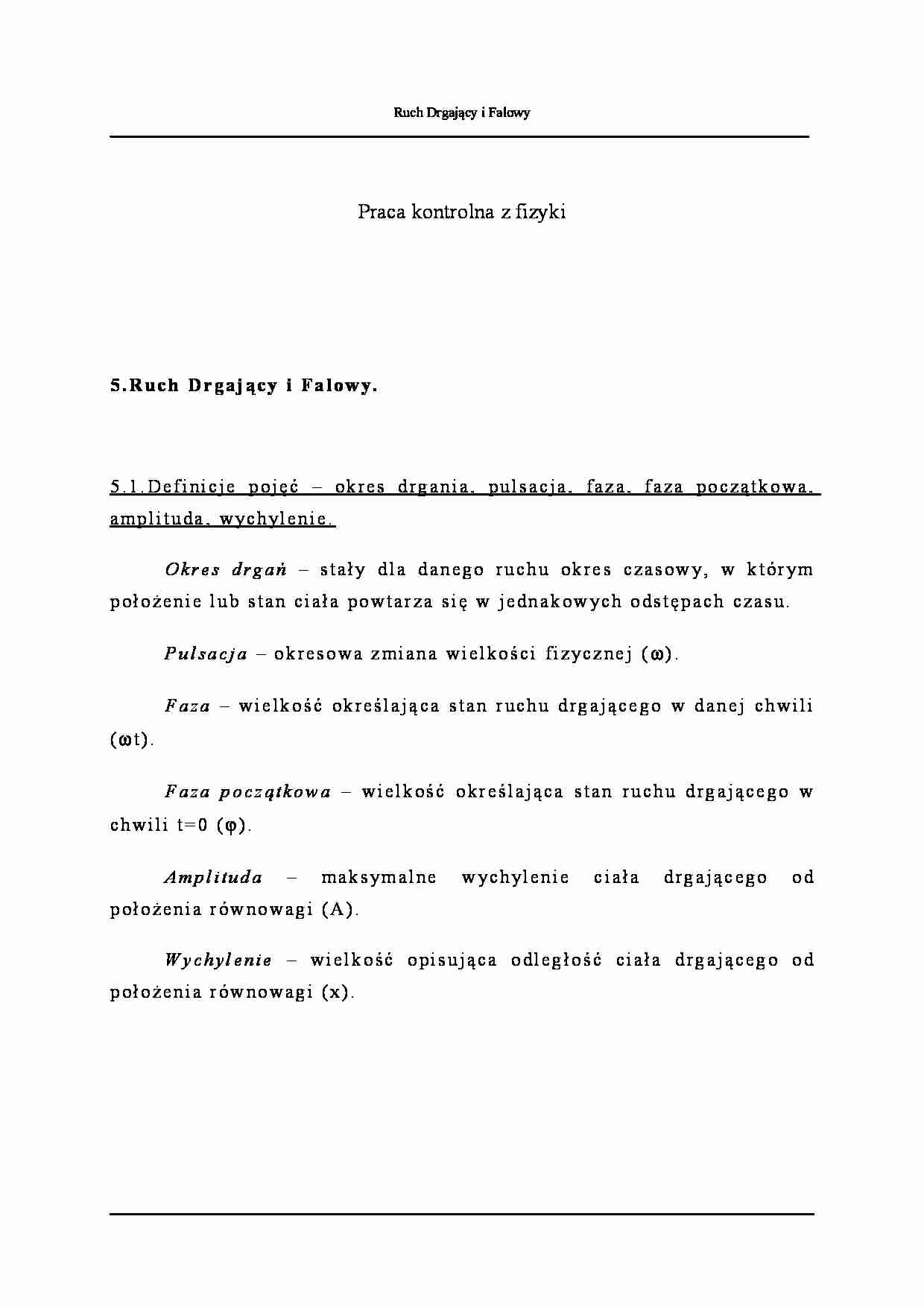 Ruch drgający i falowy - strona 1