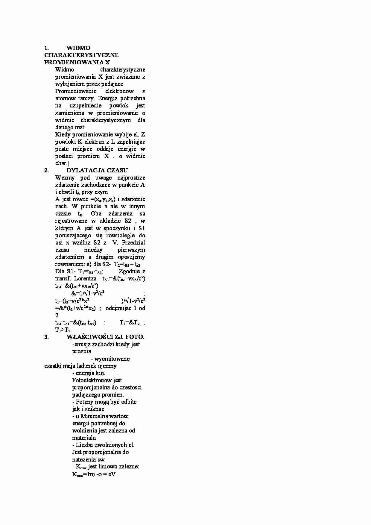 Teoria na kolokwium z fizyki  2 - strona 1