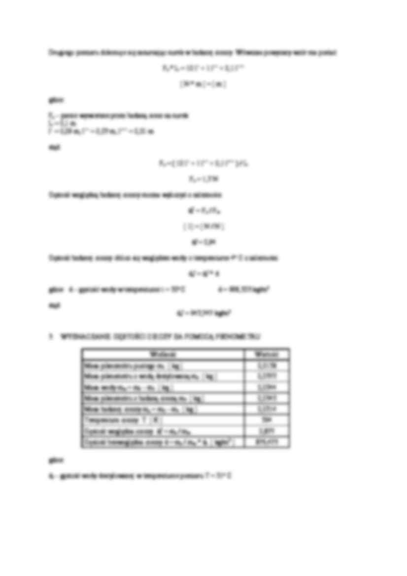 Wyznaczanie gęstości względnej ciał stałych i cieczy - strona 3