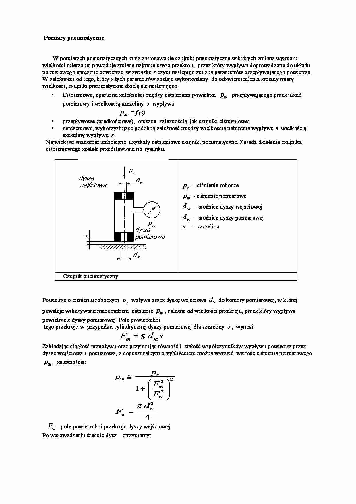 Merologia - Pomiary pneumatyczne - strona 1