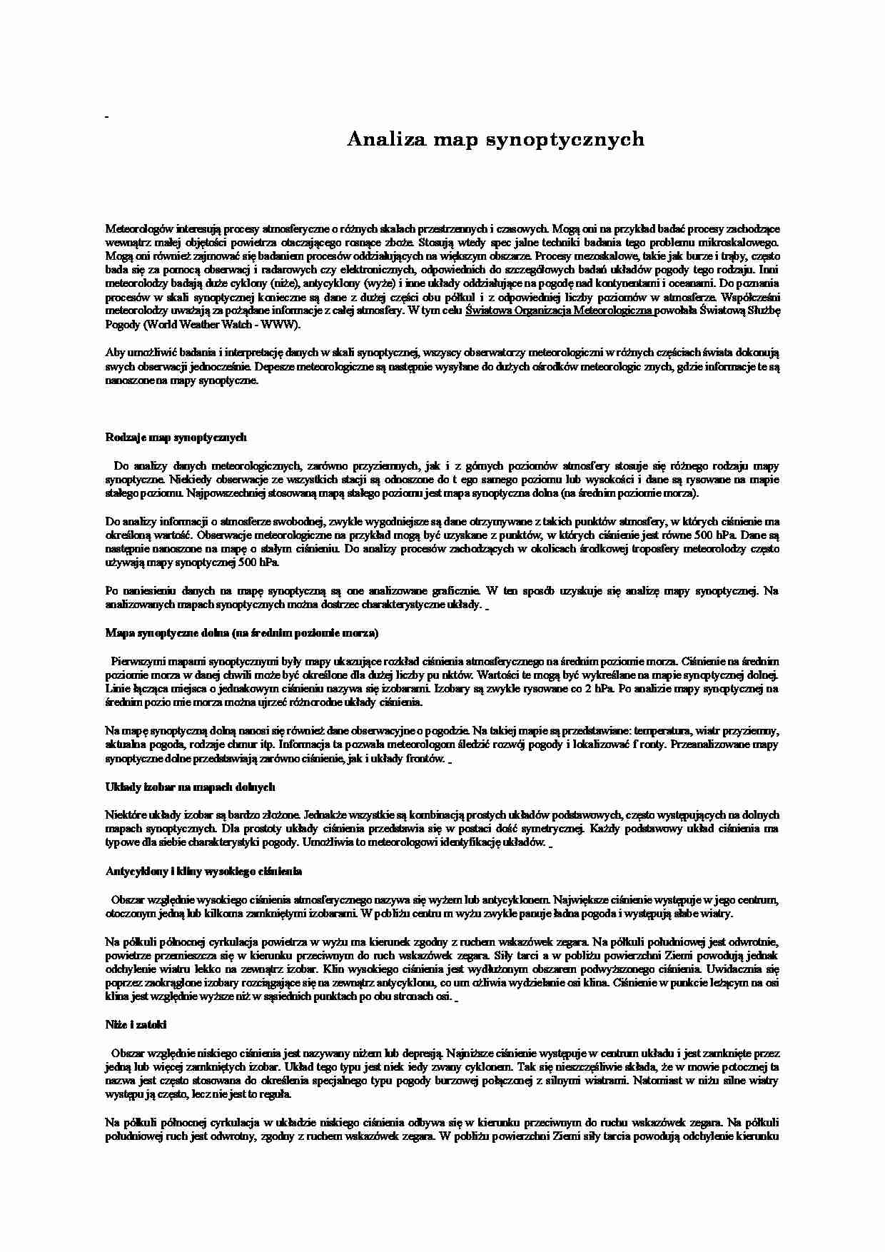 Analiza map synoptycznych - strona 1