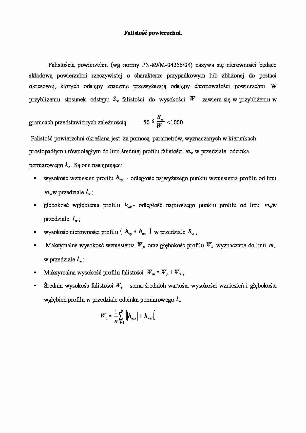Meteorologia - Falistość powierzchni - strona 1