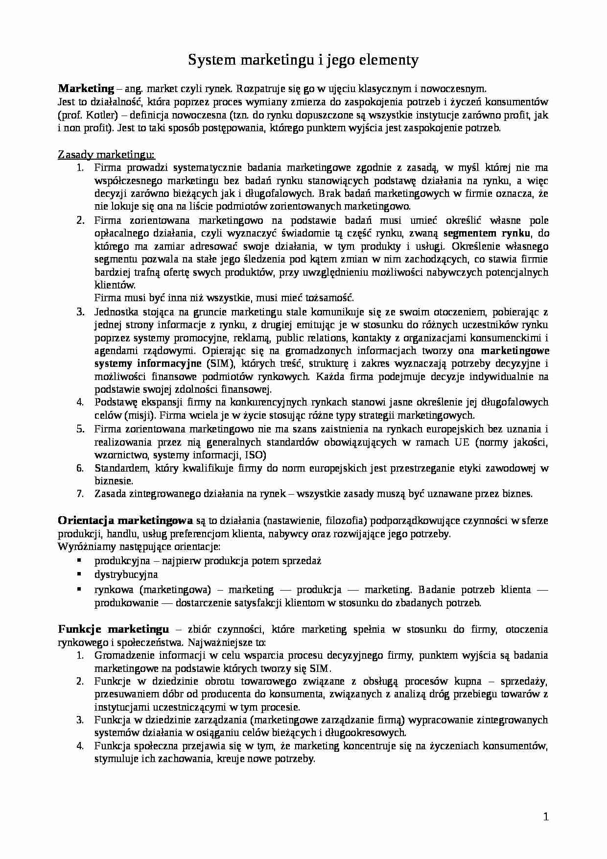 Marketing - referat - strona 1