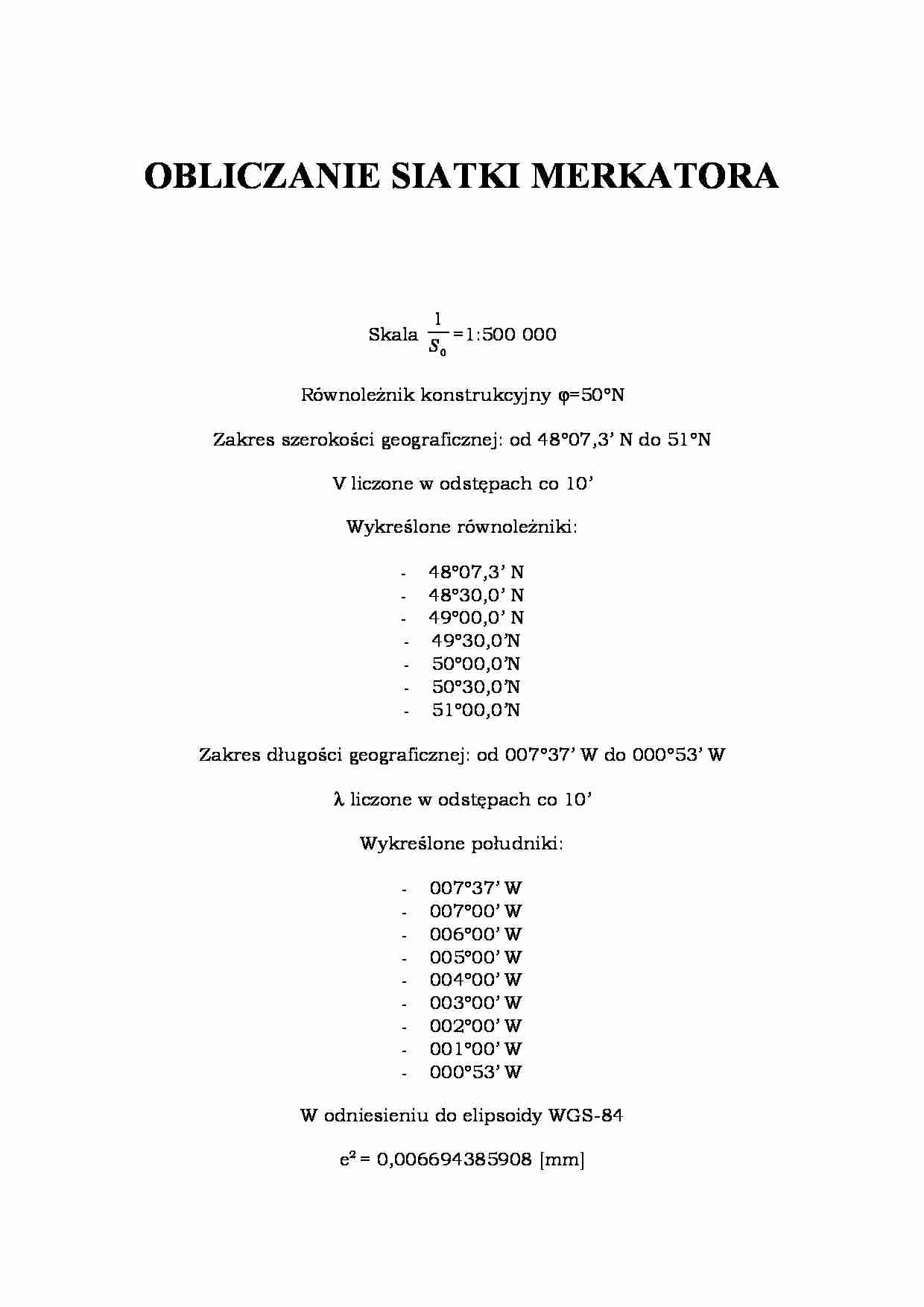 Obliczanie siatki merkatora - strona 1