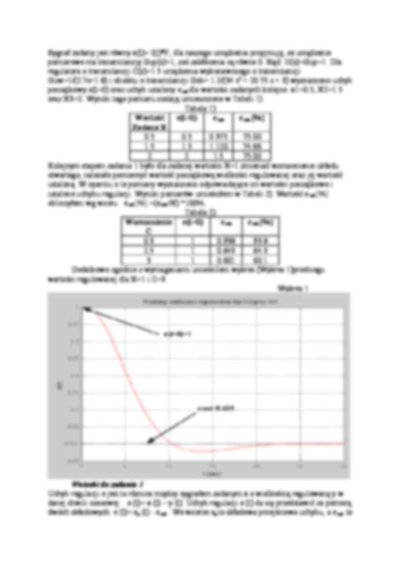 Sprawozdanie z badania zamkniętego układu regulacji - strona 2