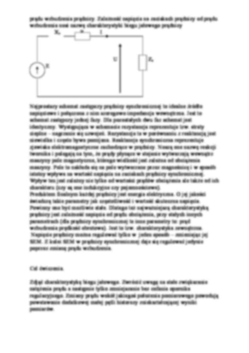 Sprawozdanie z badania prądnicy synchronicznej - strona 2