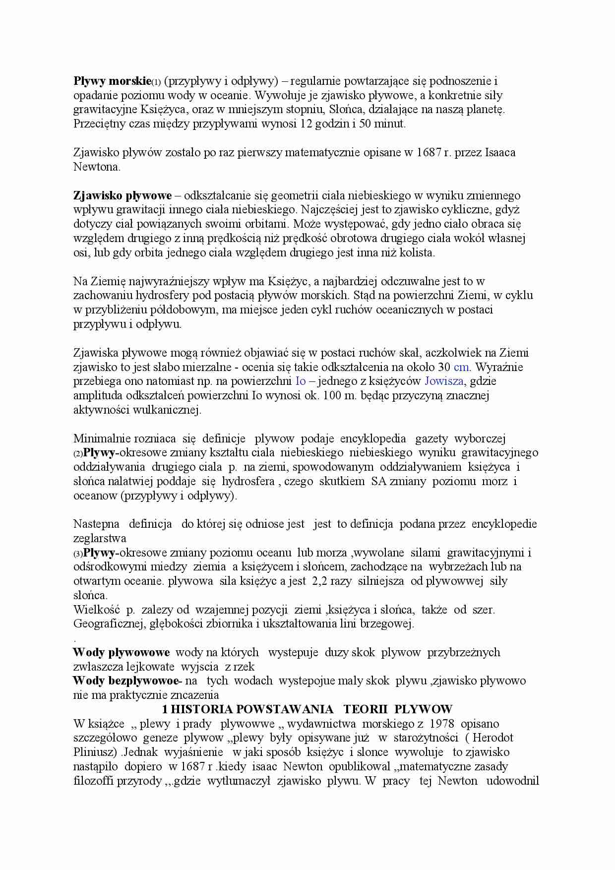 Praca semestralna-pływy - strona 1