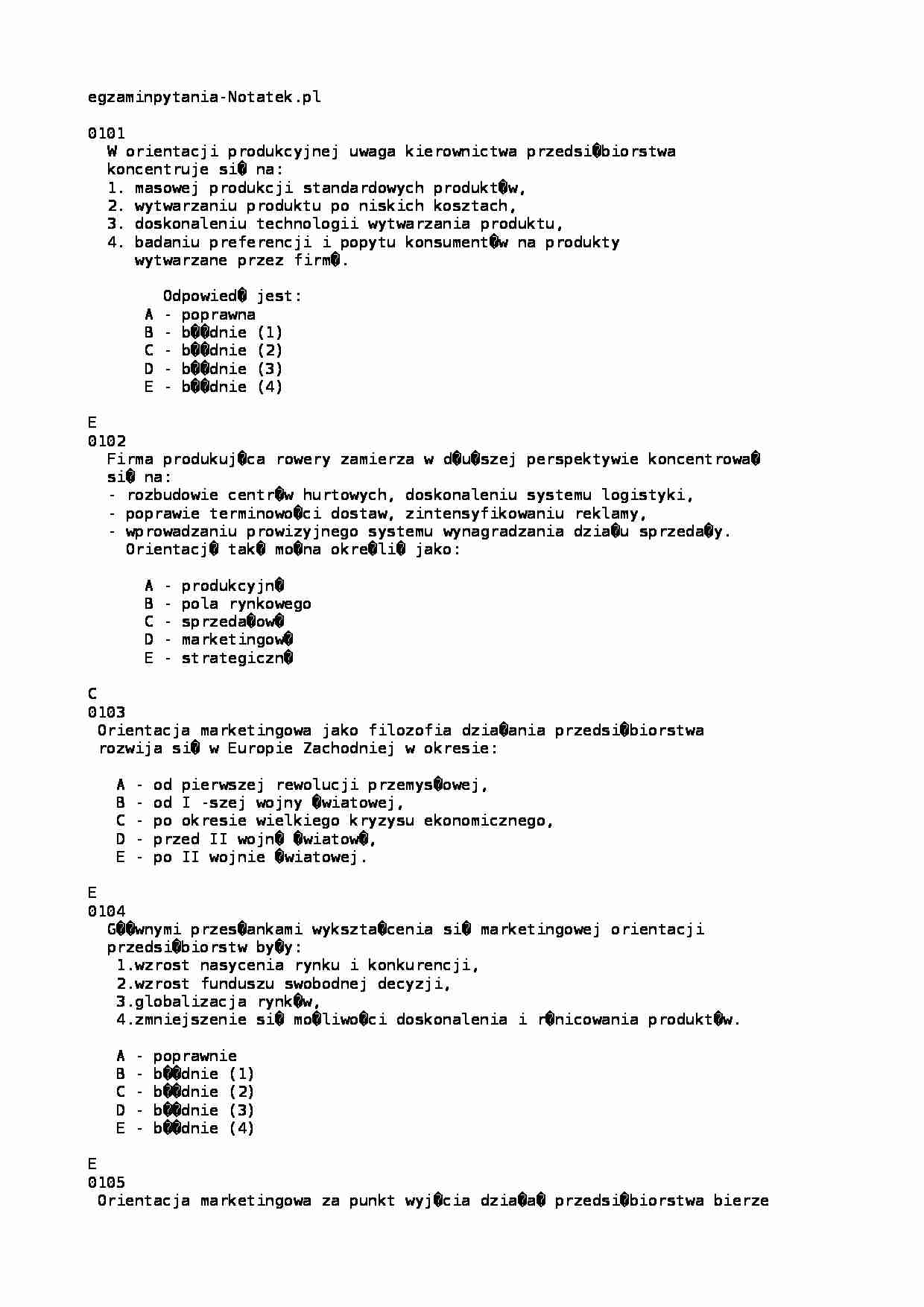 Podstawy marketingu - pytania z egz - strona 1