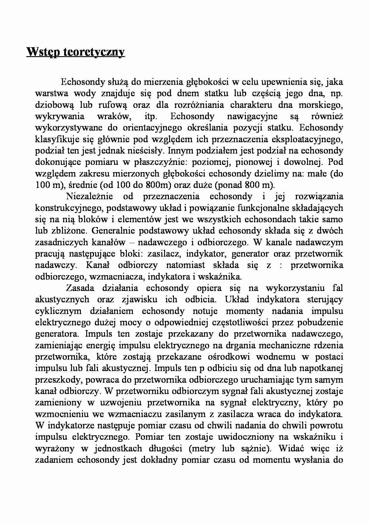 Urządzenia nawigacyjne - echosonda - strona 1