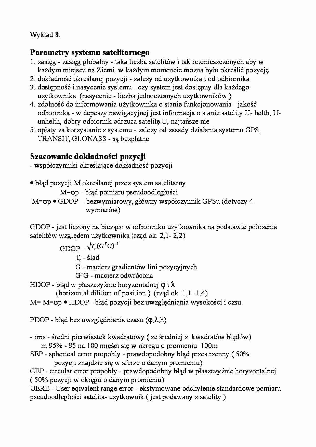 Urządzenia nawigacyjne - wykład 8 - strona 1