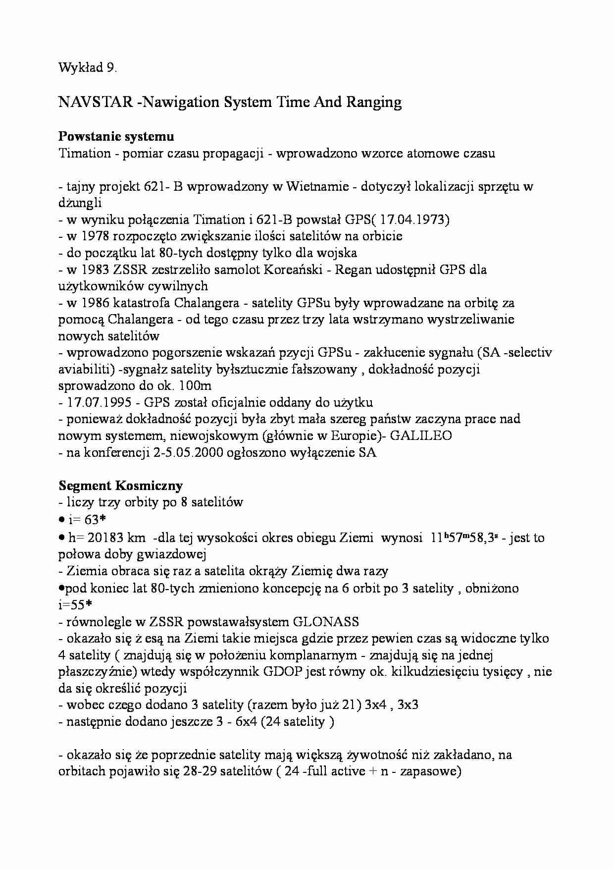 Urządzenia nawigacyjne - wykład 9,10 - strona 1