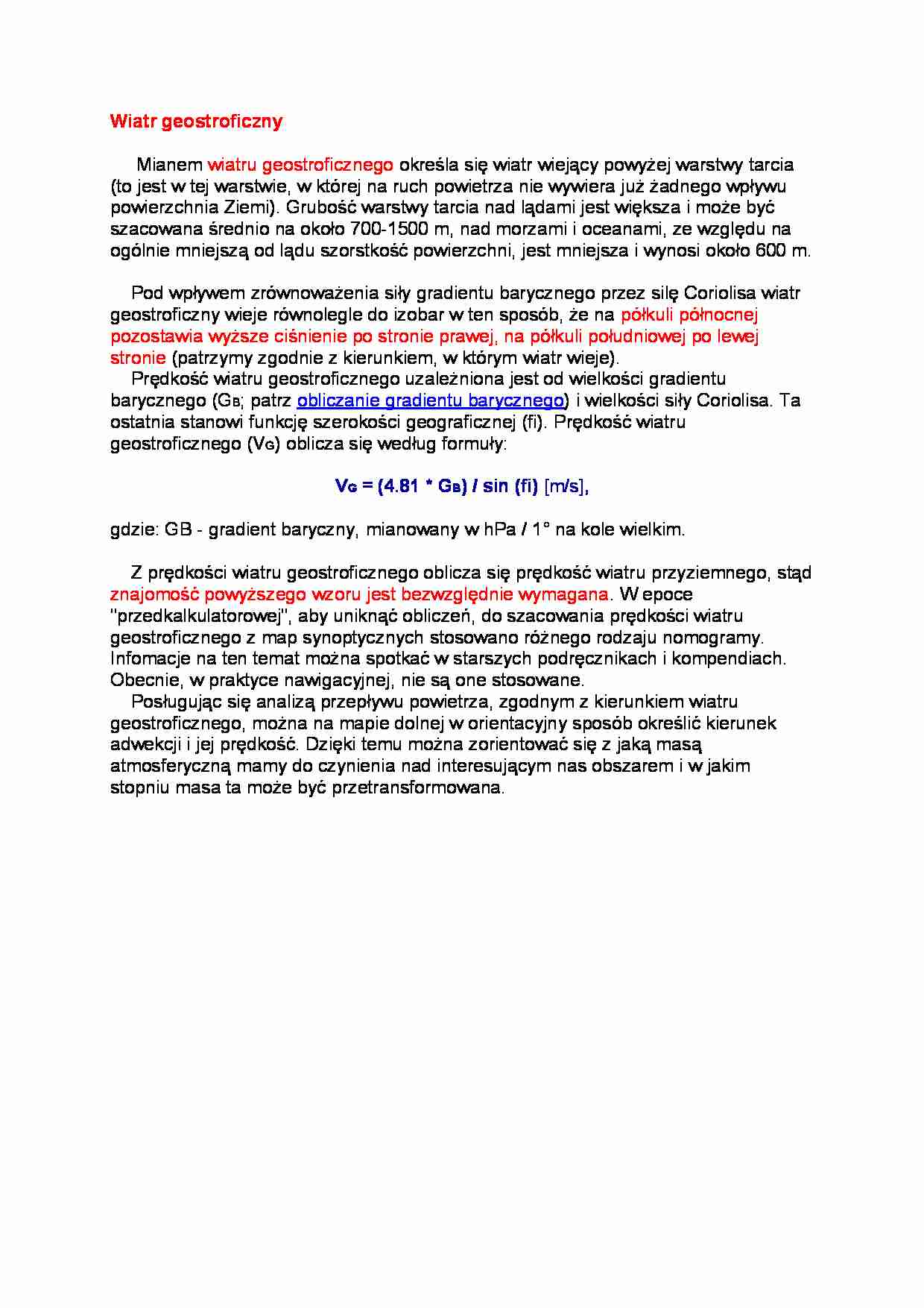 Wiatr geostroficzny - eksploatacja portów - strona 1
