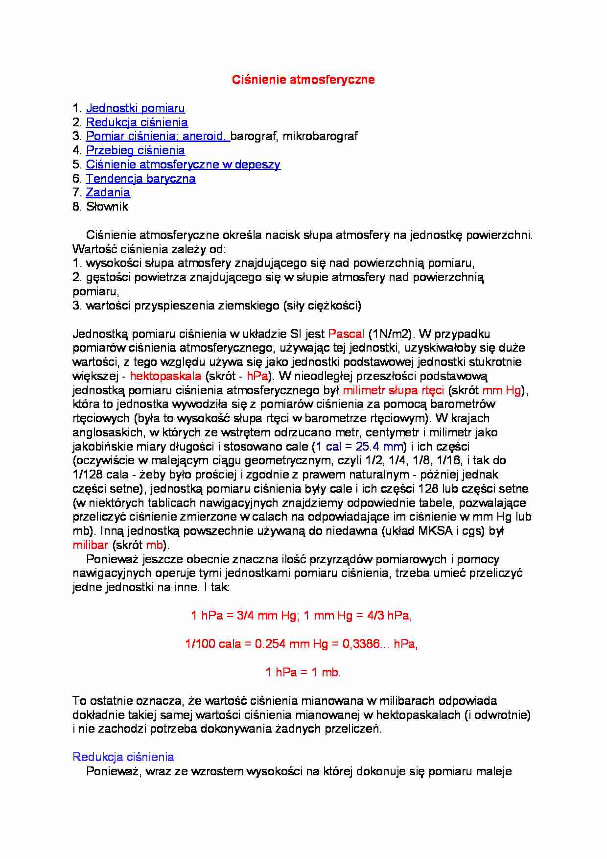 Eksploatacja portów - Ciśnienie atmosferyczne - strona 1