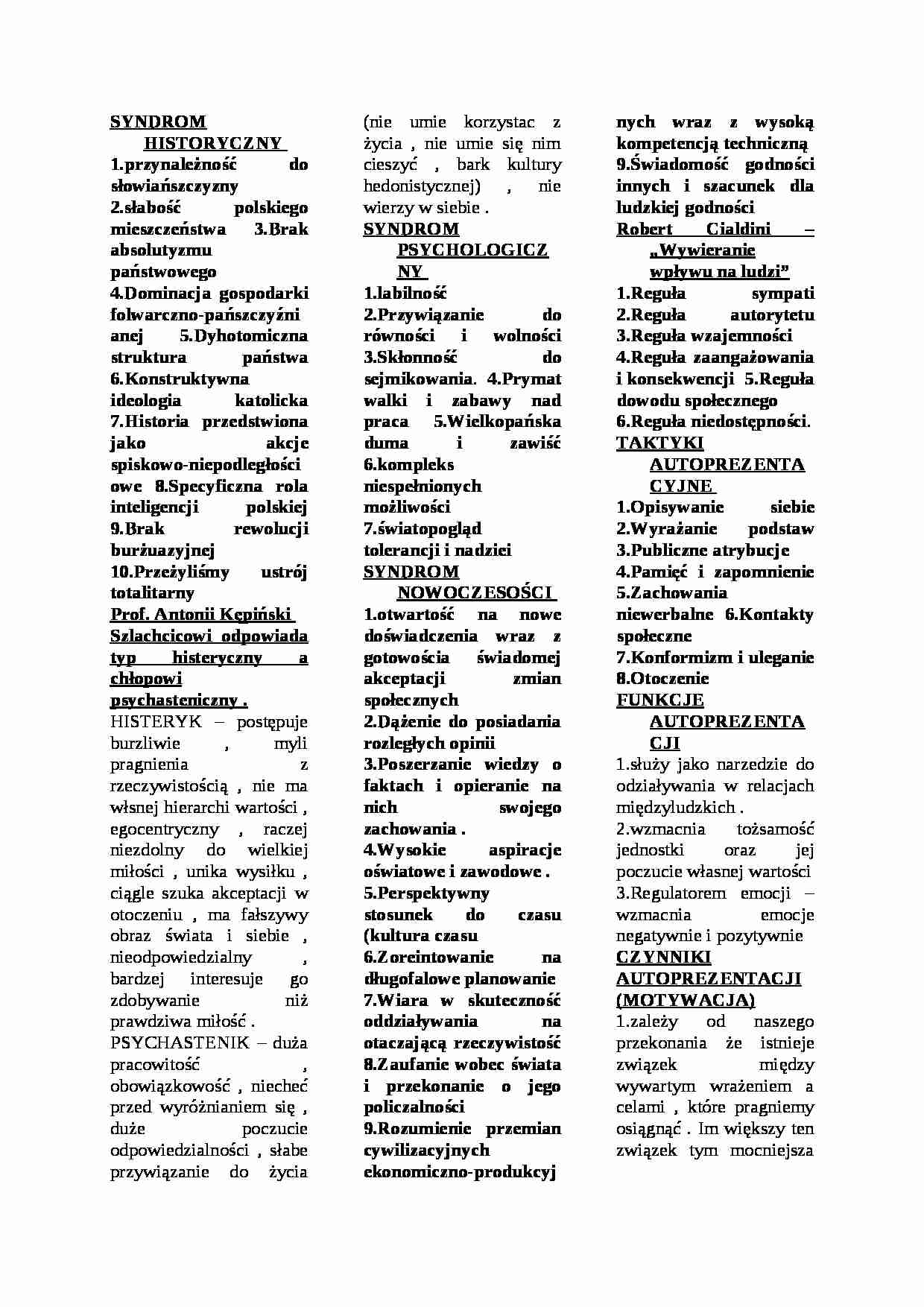 Syndrom historyczny - opracowanie - strona 1