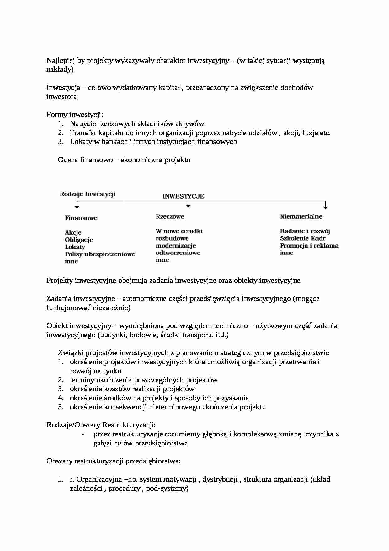 Inwestycje - ocena finansowo-ekonomiczna - strona 1