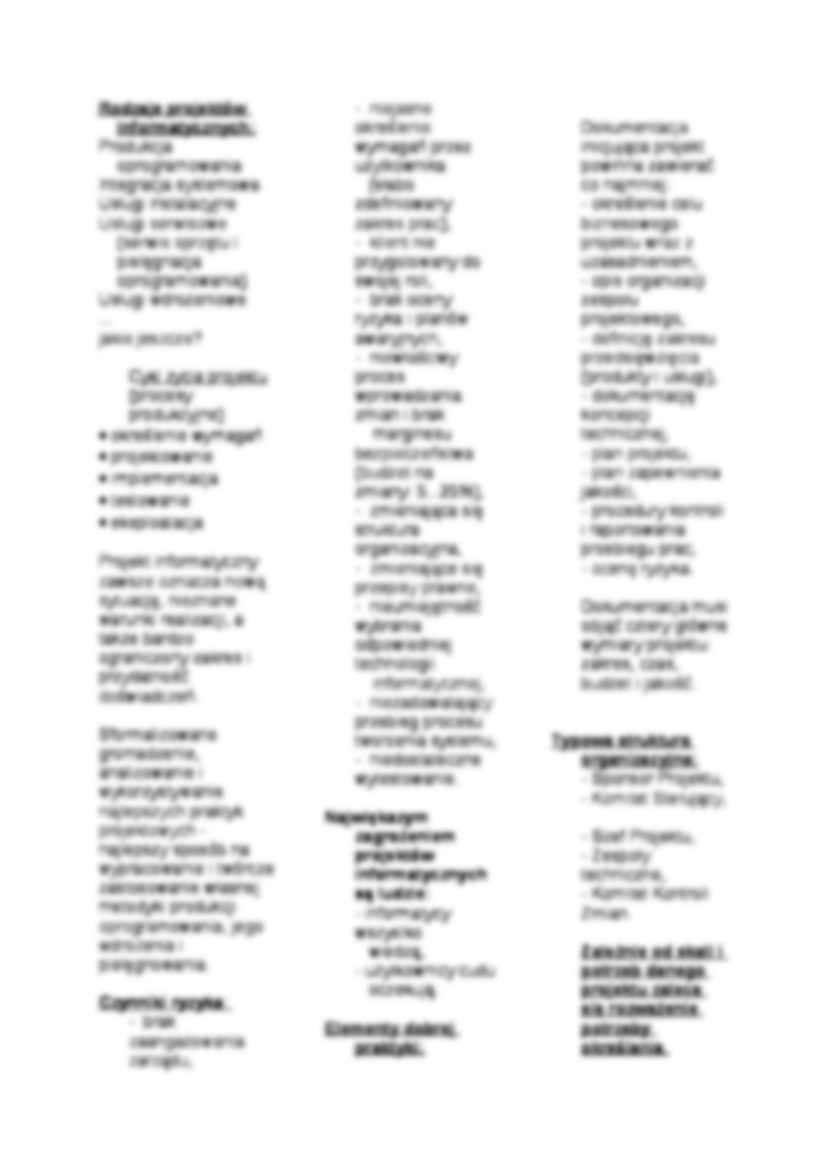 Ściąga z zarządzania -  Projekty biznesowe - strona 2