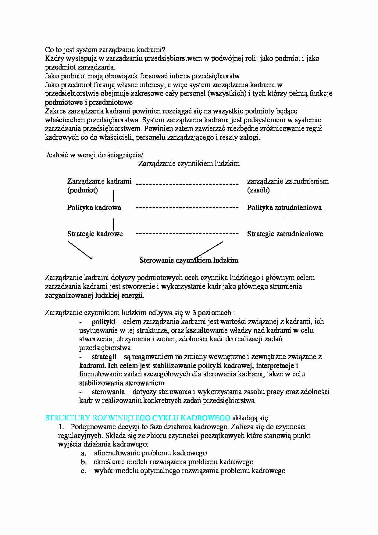 System zarządzania kadrami - strona 1