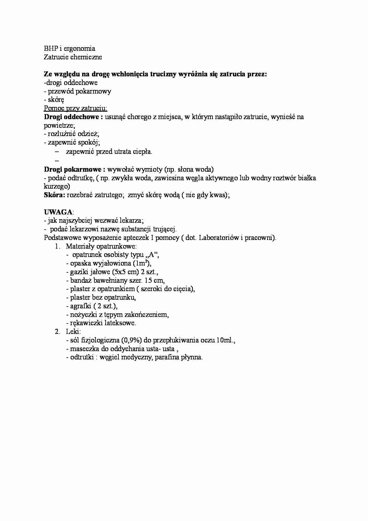 Zatrucia chemiczne - strona 1