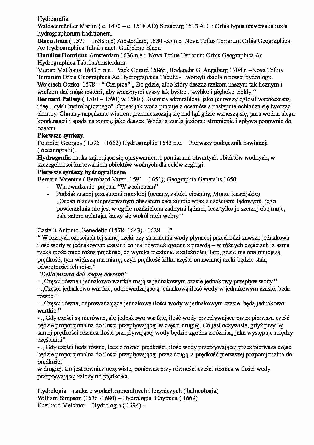 Hydrologia,Hydrografia - strona 1