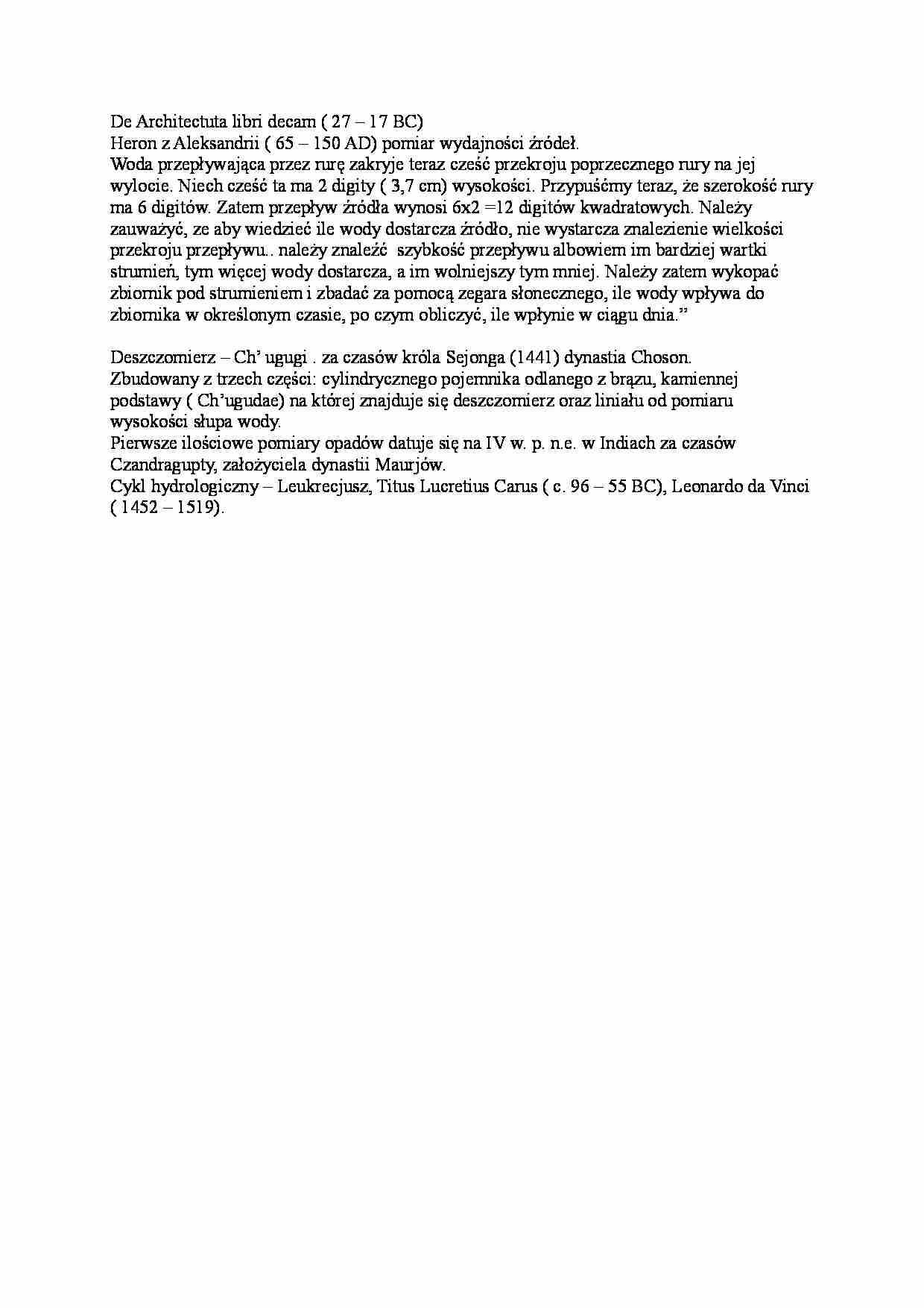 Hydrologia,Pomiar wydajności źródeł - strona 1
