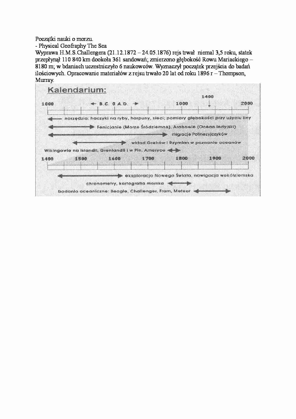 Początki nauki o morzu, Historia poznawania oceanów - strona 1