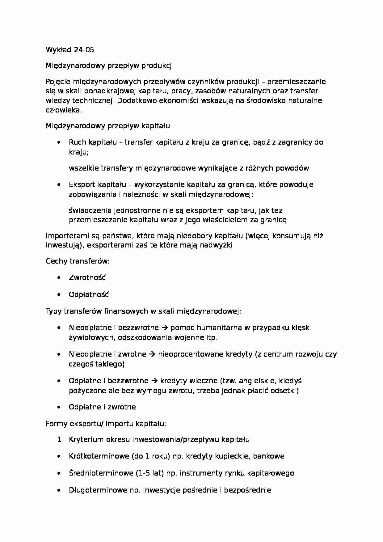 Międzynarodowy przepływ produkcji - strona 1