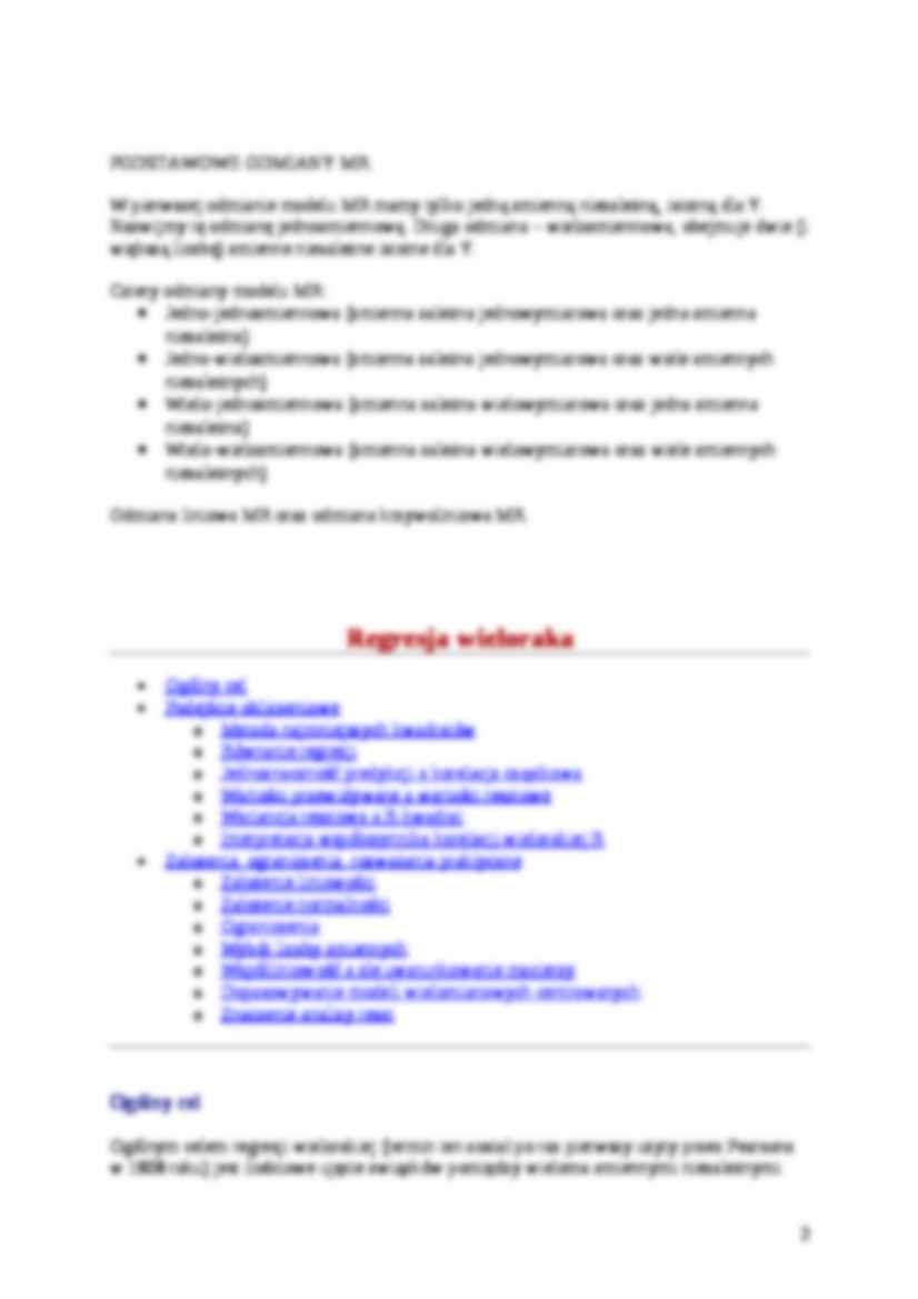 Regresja wieloraka. - strona 2