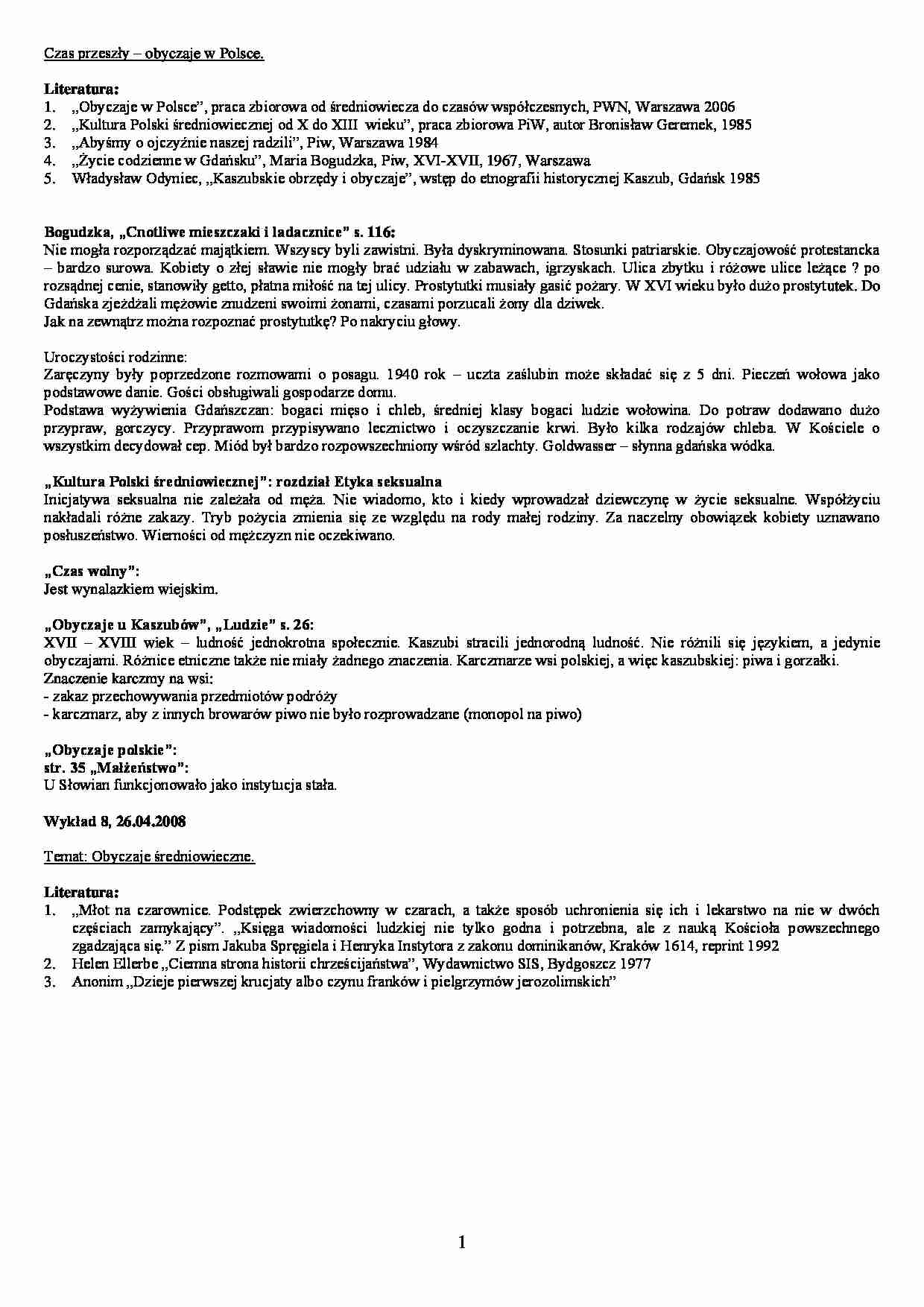 Czas przeszły-obyczaje w Polsce - strona 1