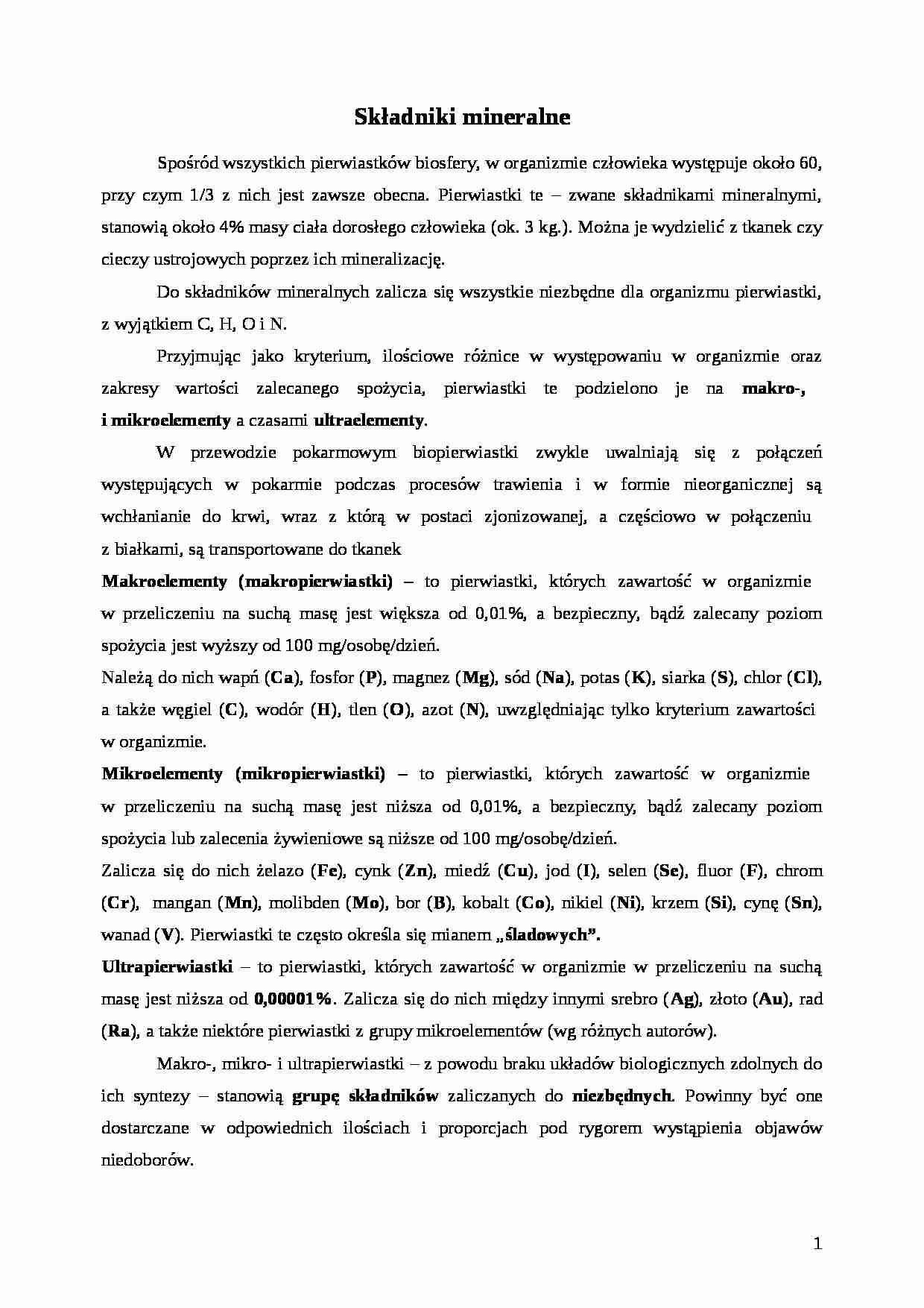 Składniki mineralne - strona 1